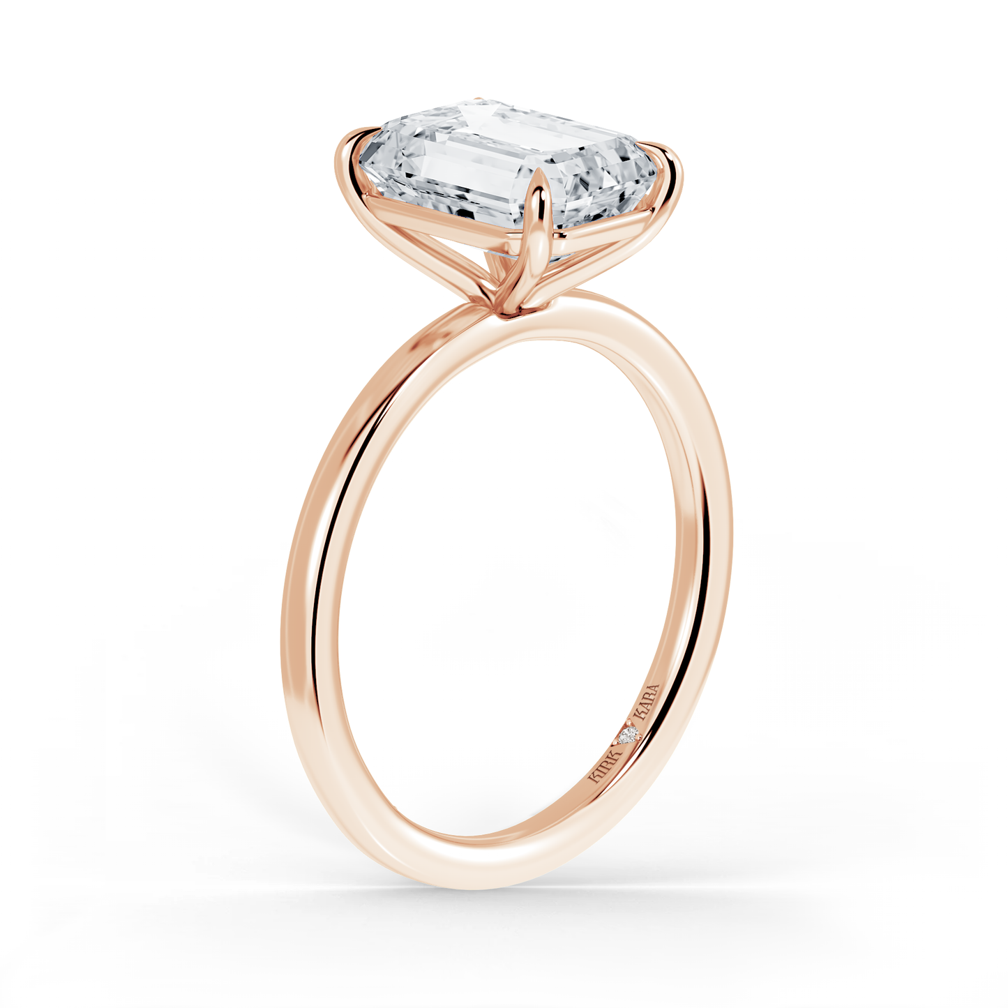 Preset Emerald Solitaire Engagement Ring - Center Diamond Included