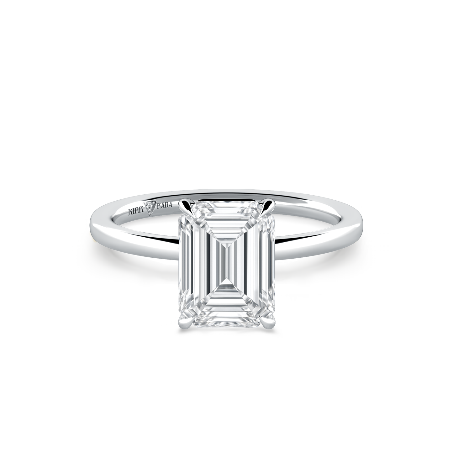 Preset Emerald Solitaire Engagement Ring - Center Diamond Included