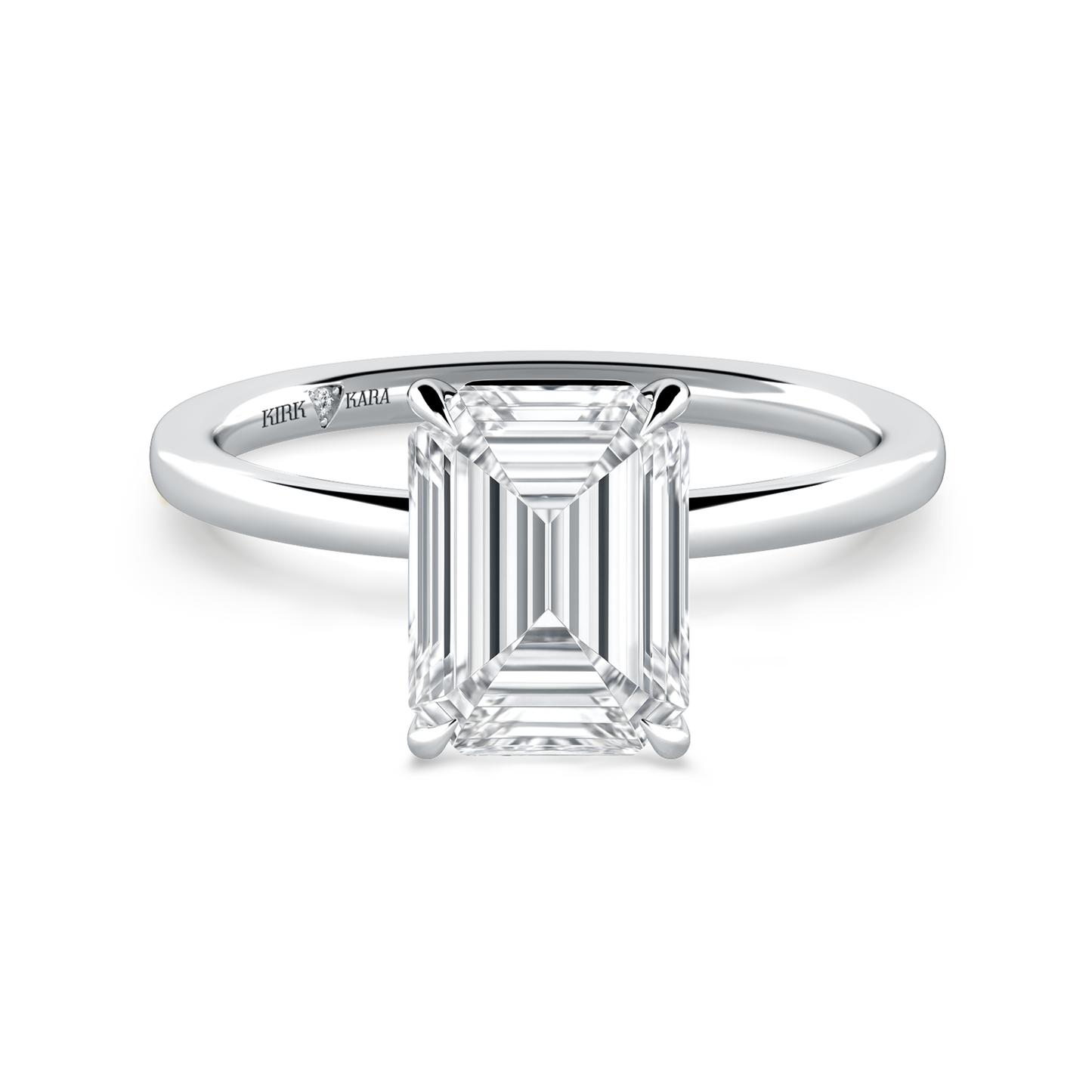 Preset Emerald Solitaire Engagement Ring - Center Diamond Included