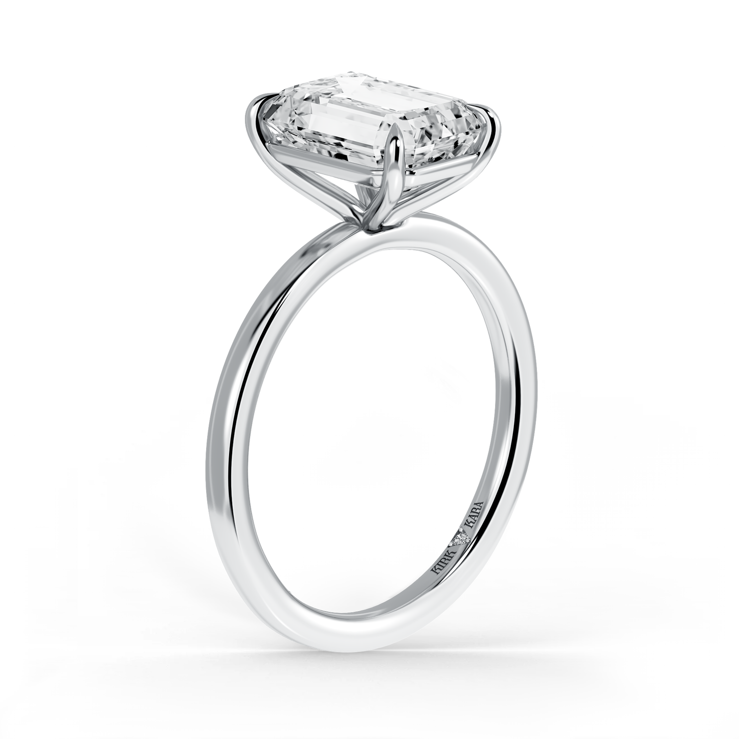 Preset Emerald Solitaire Engagement Ring - Center Diamond Included