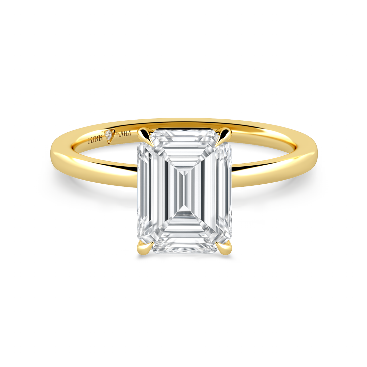 Preset Emerald Solitaire Engagement Ring - Center Diamond Included