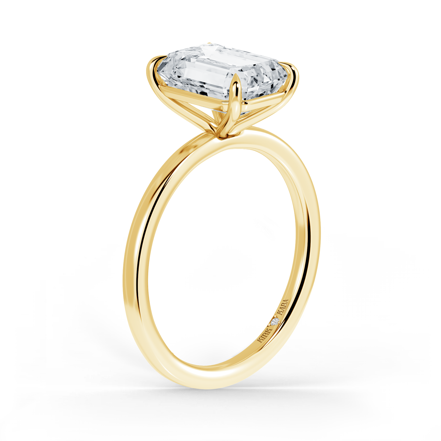 Preset Emerald Solitaire Engagement Ring - Center Diamond Included