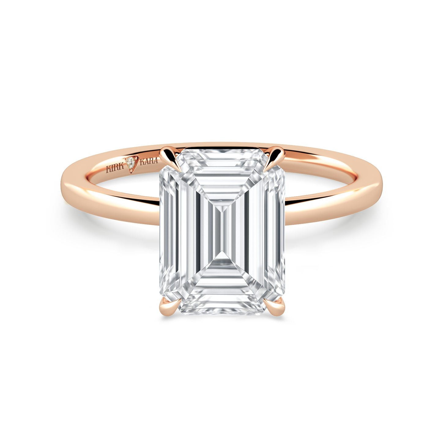 Preset Emerald Solitaire Engagement Ring - Center Diamond Included