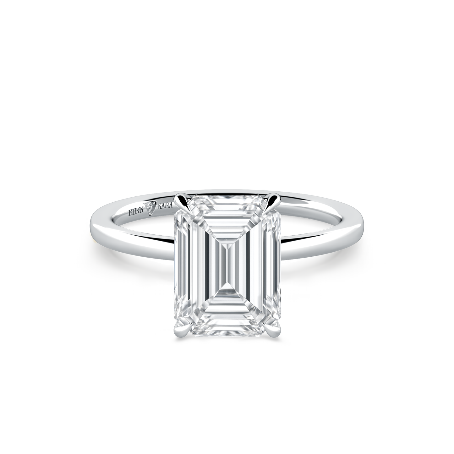 Preset Emerald Solitaire Engagement Ring - Center Diamond Included