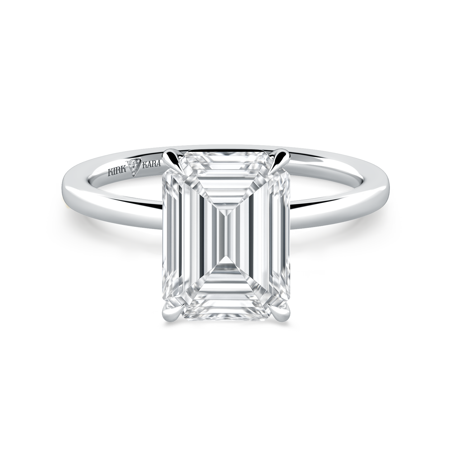 Preset Emerald Solitaire Engagement Ring - Center Diamond Included