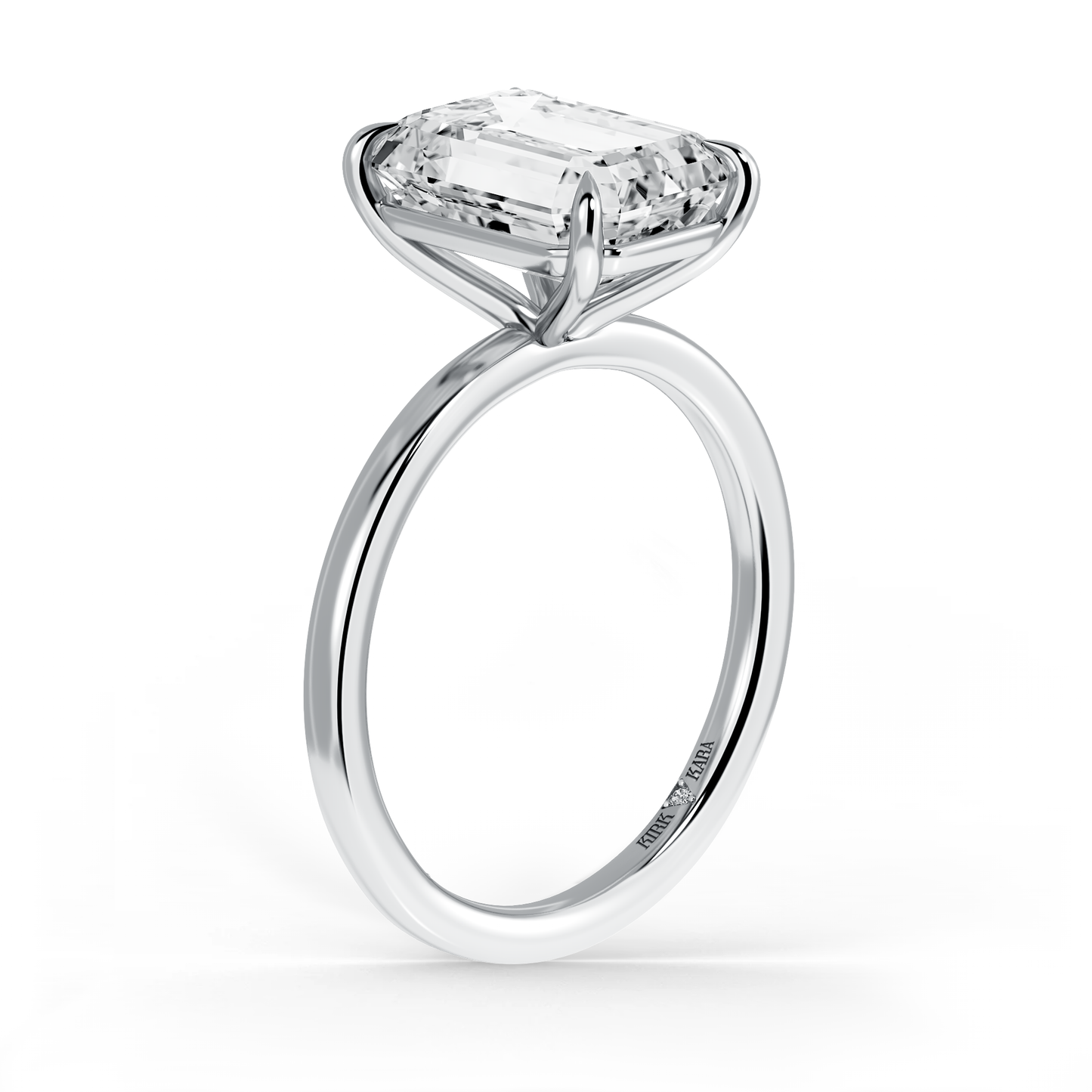 Preset Emerald Solitaire Engagement Ring - Center Diamond Included