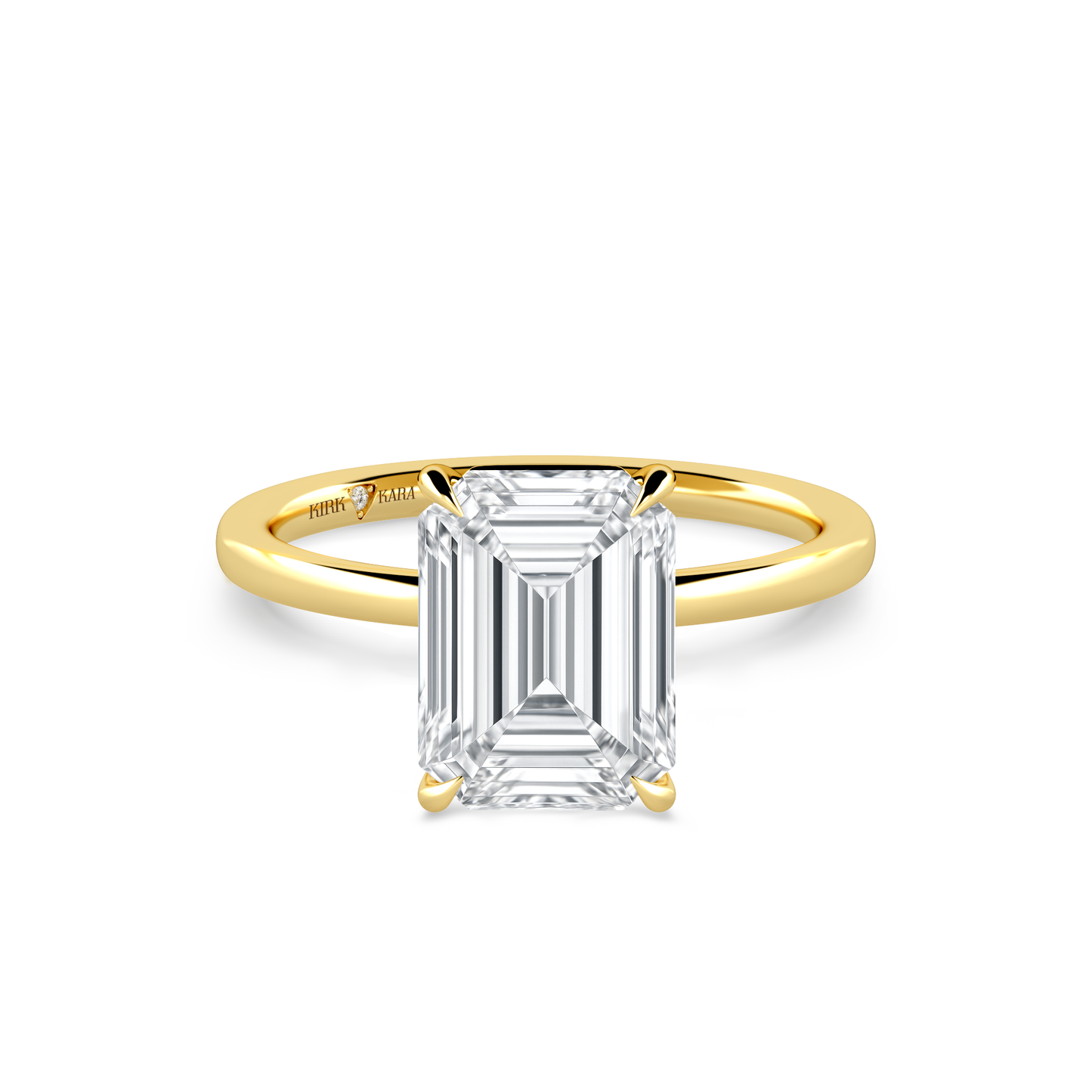 Preset Emerald Solitaire Engagement Ring - Center Diamond Included