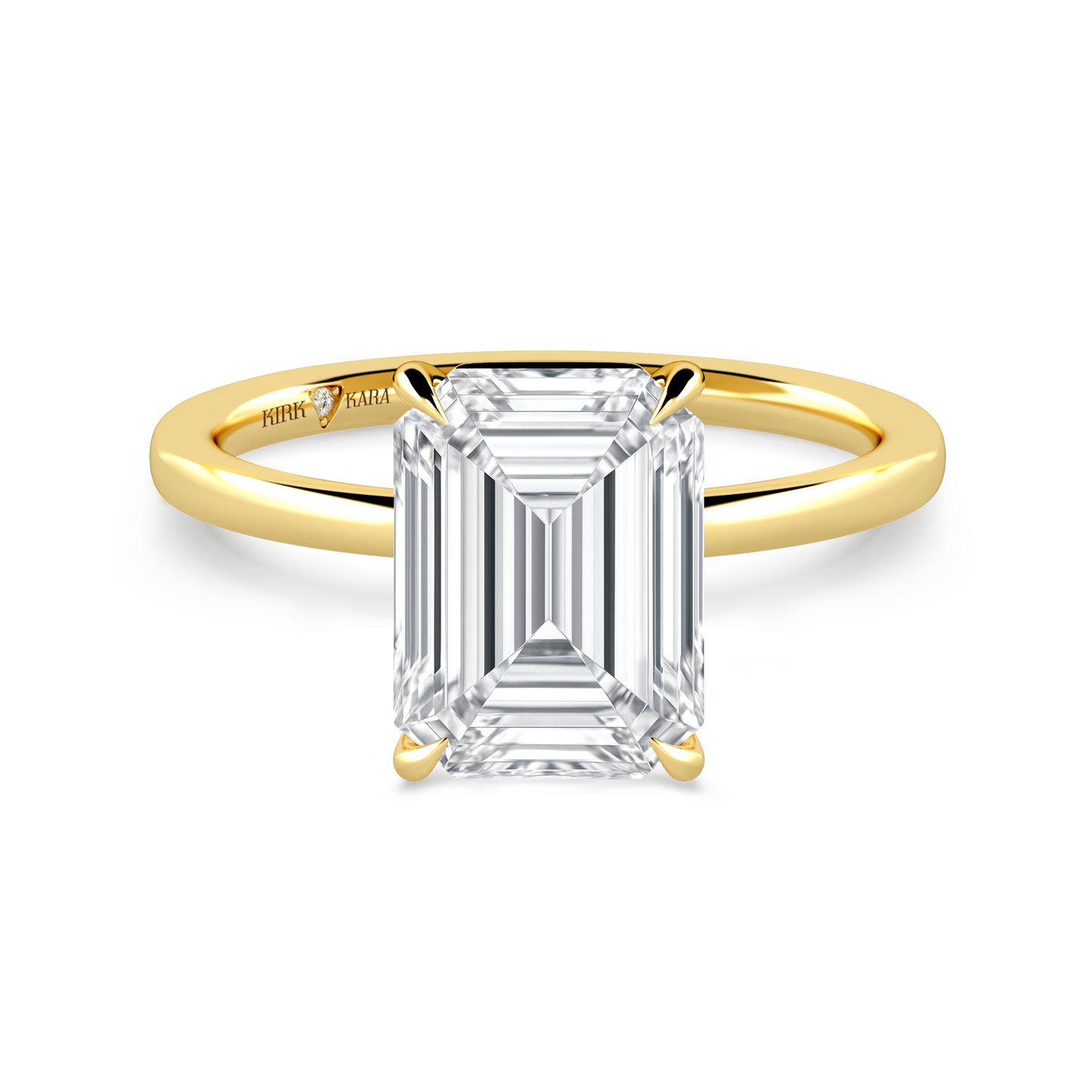 Preset Emerald Solitaire Engagement Ring - Center Diamond Included