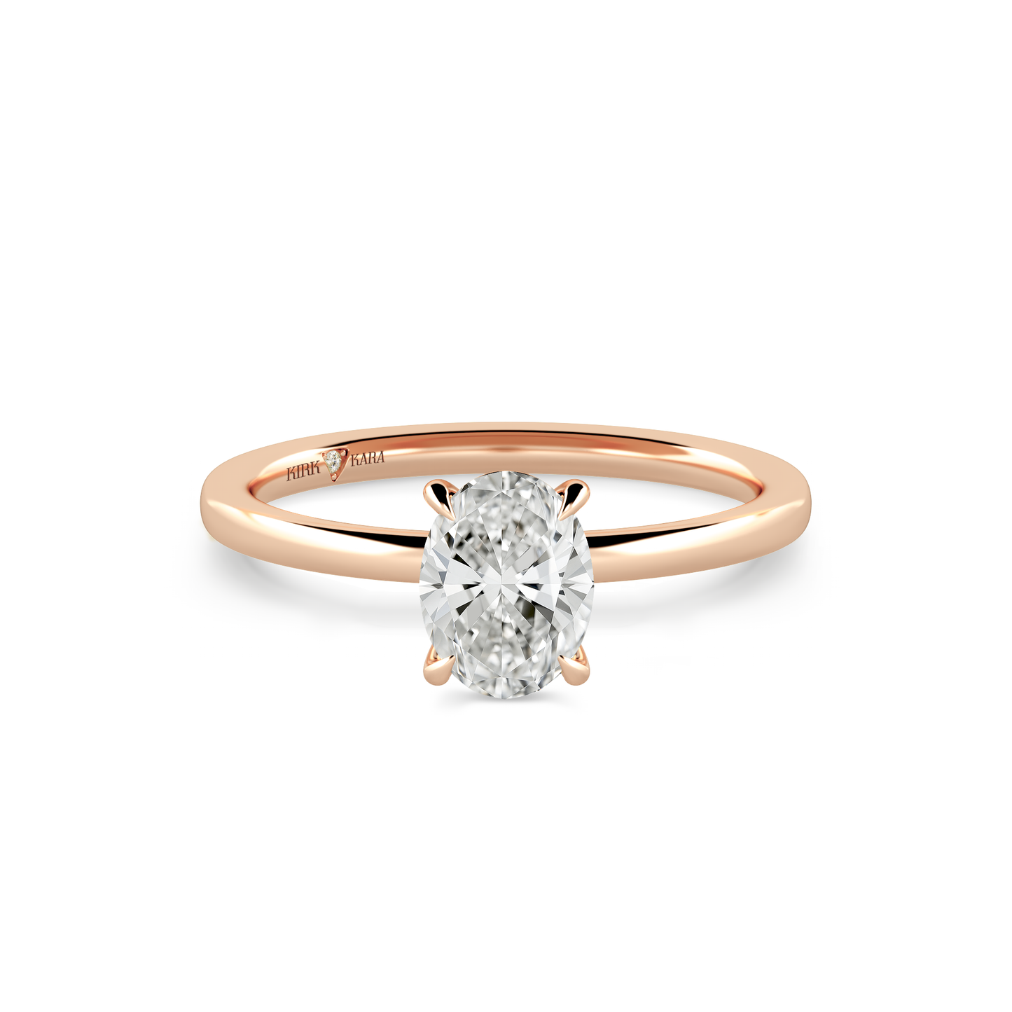 Preset Oval Solitaire Engagement Ring - Center Diamond Included