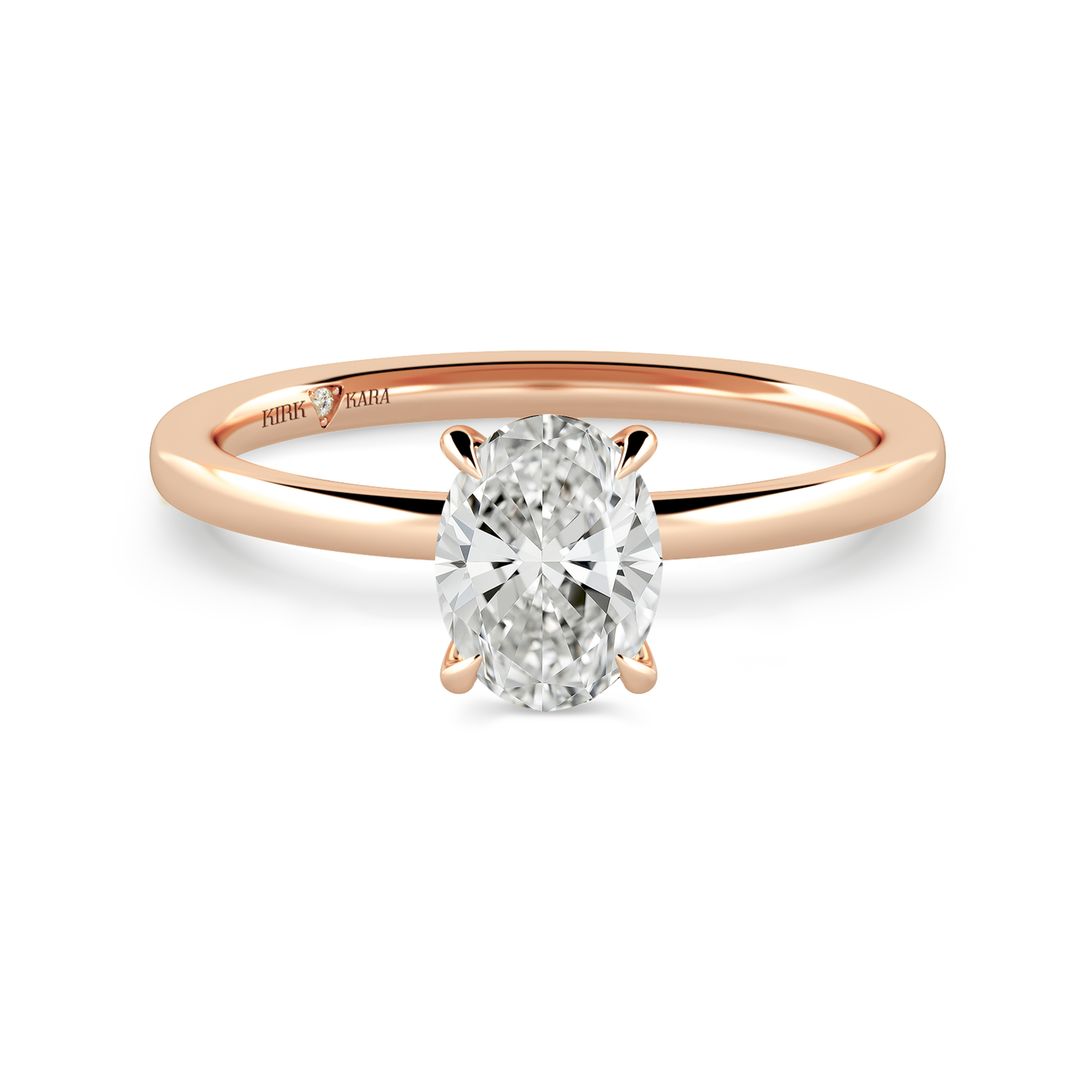 Preset Oval Solitaire Engagement Ring - Center Diamond Included