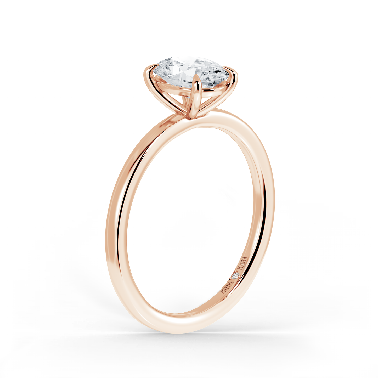 Preset Oval Solitaire Engagement Ring - Center Diamond Included