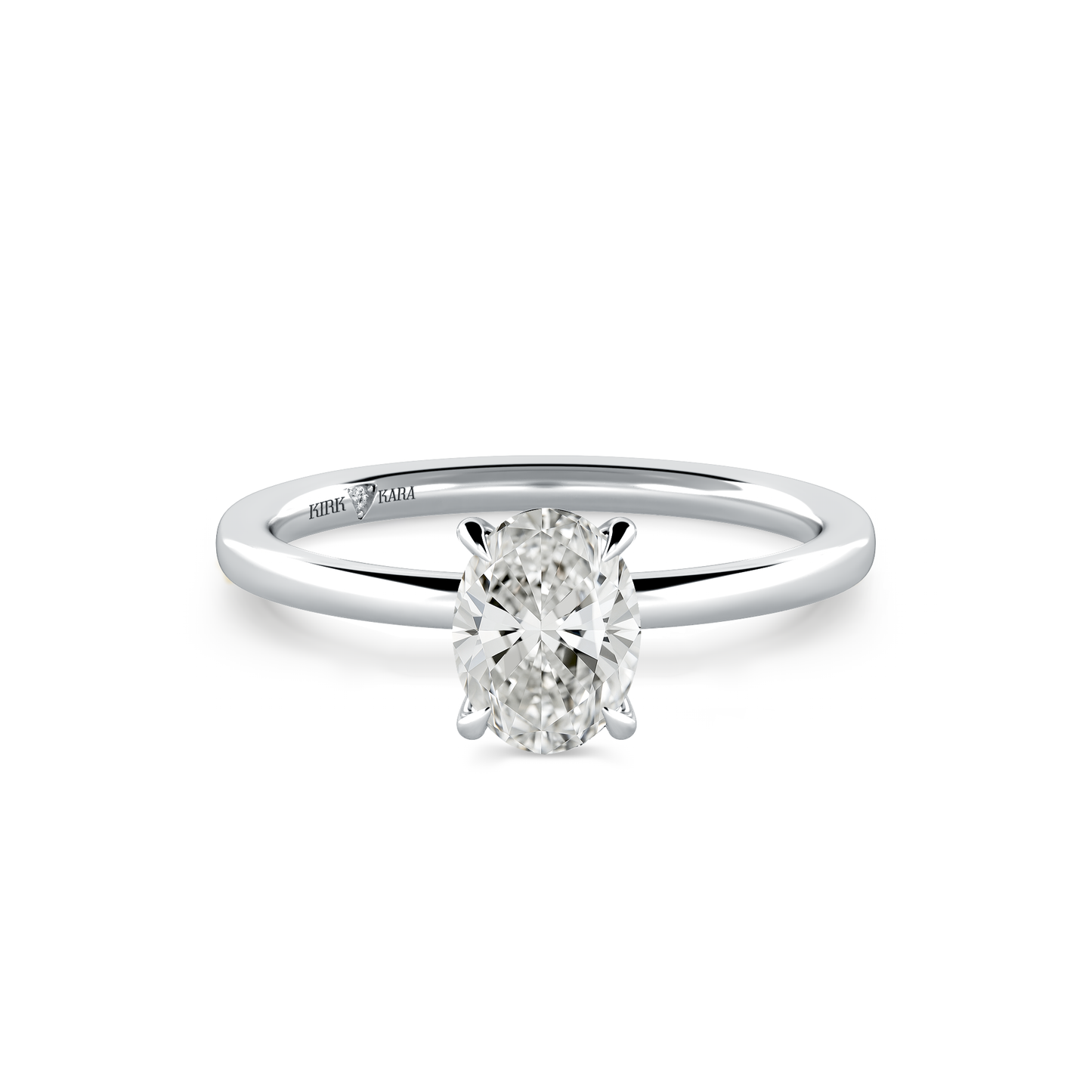 Preset Oval Solitaire Engagement Ring - Center Diamond Included