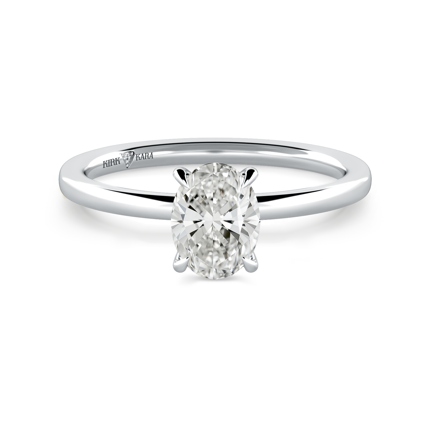 Preset Oval Solitaire Engagement Ring - Center Diamond Included