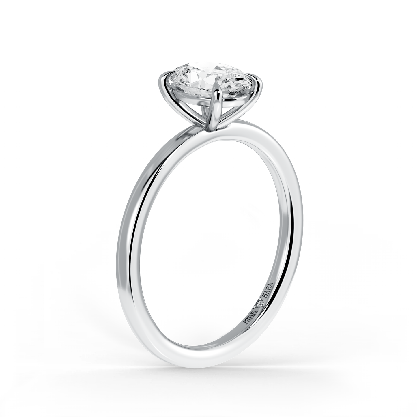 Preset Oval Solitaire Engagement Ring - Center Diamond Included