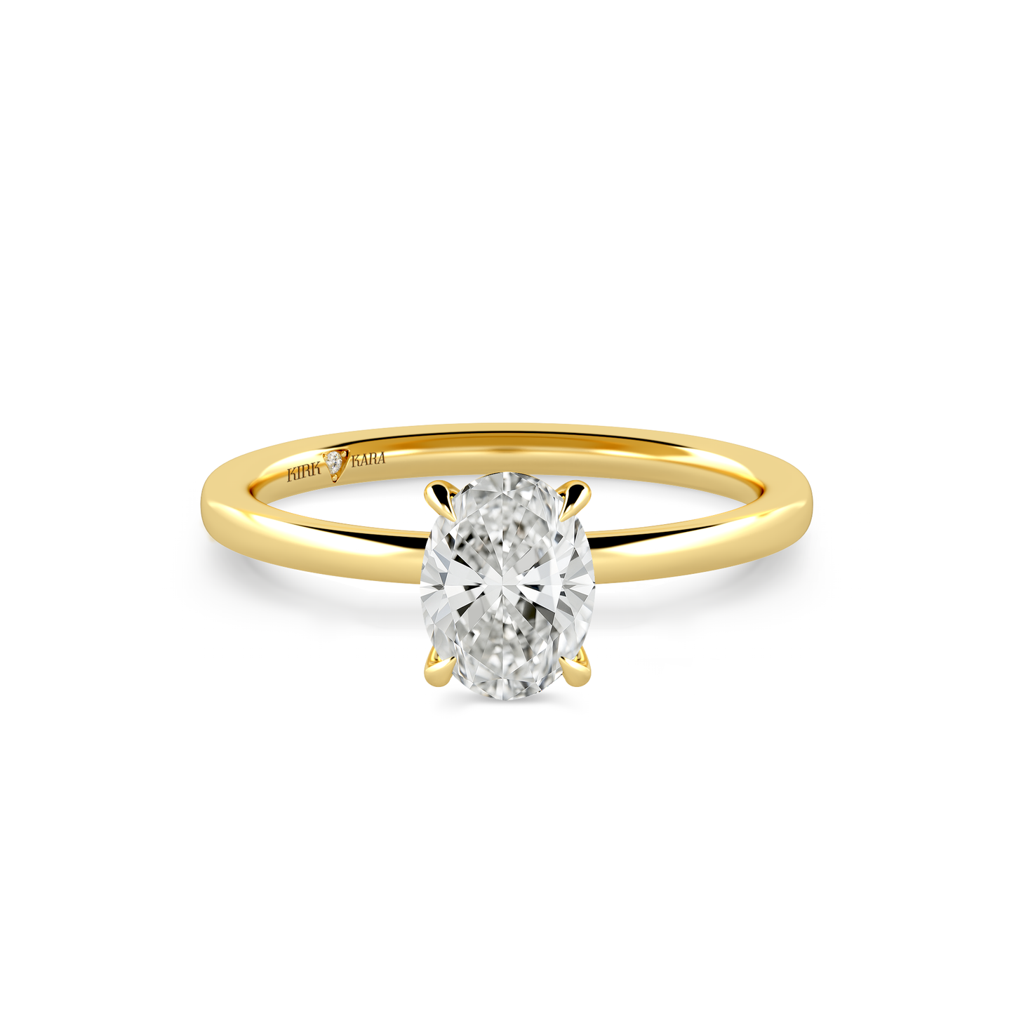 Preset Oval Solitaire Engagement Ring - Center Diamond Included