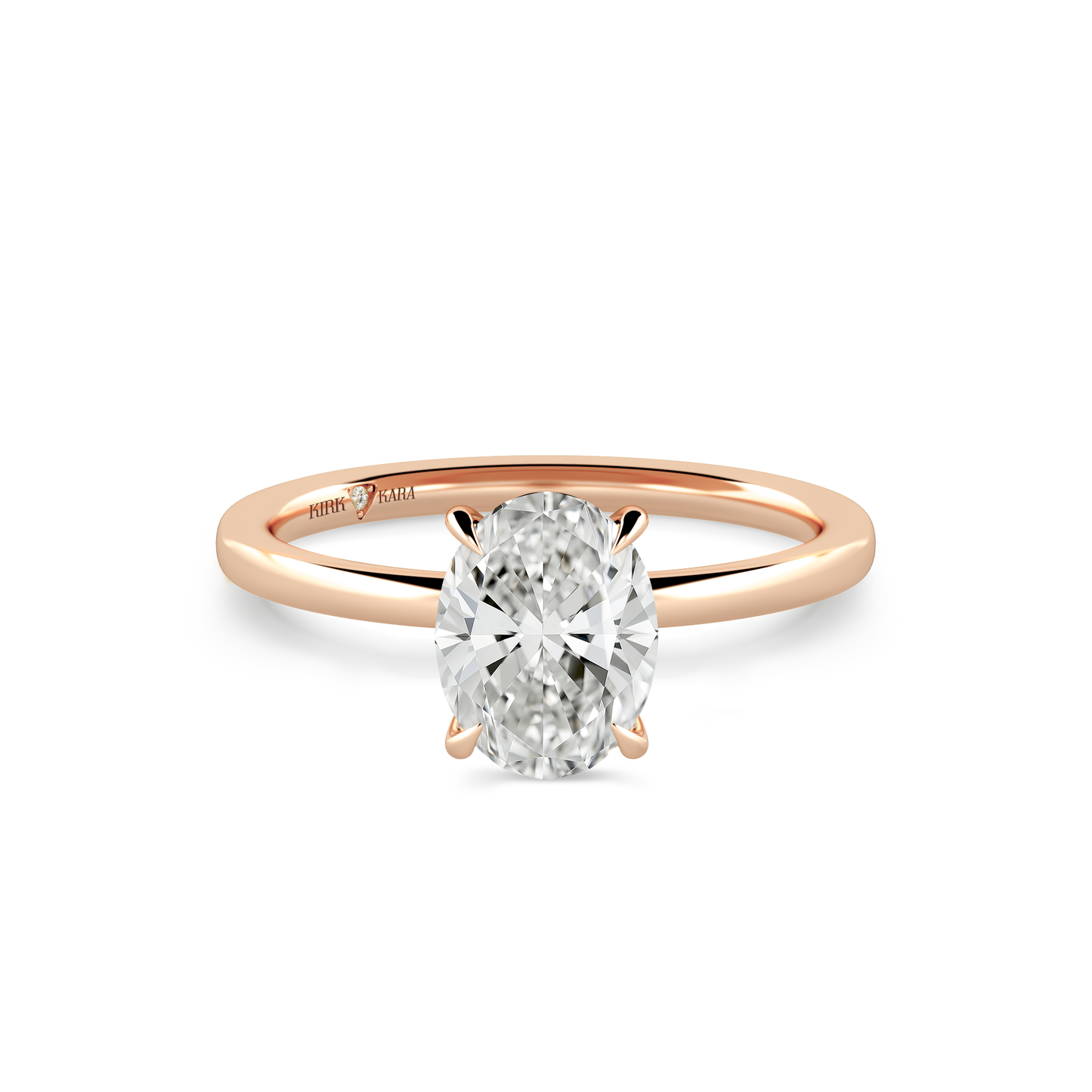 Preset Oval Solitaire Engagement Ring - Center Diamond Included