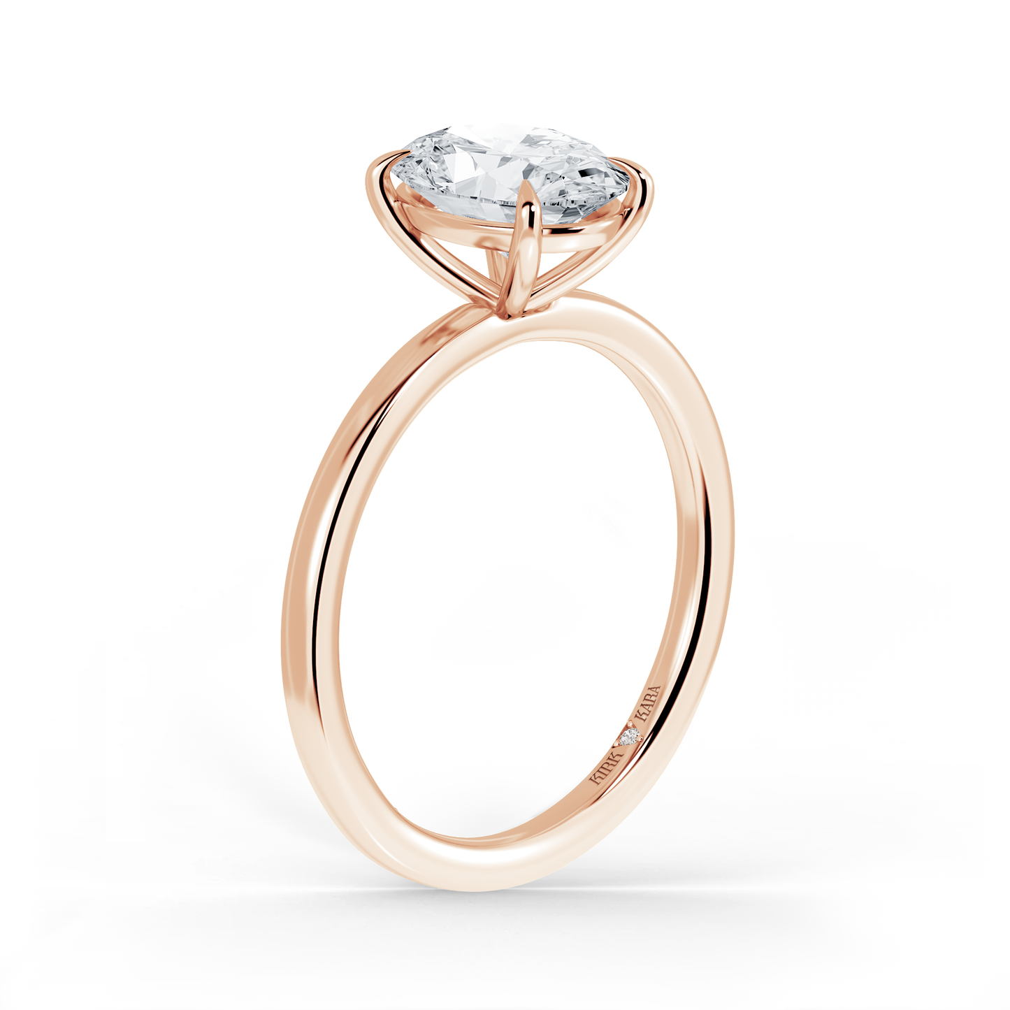 Preset Oval Solitaire Engagement Ring - Center Diamond Included