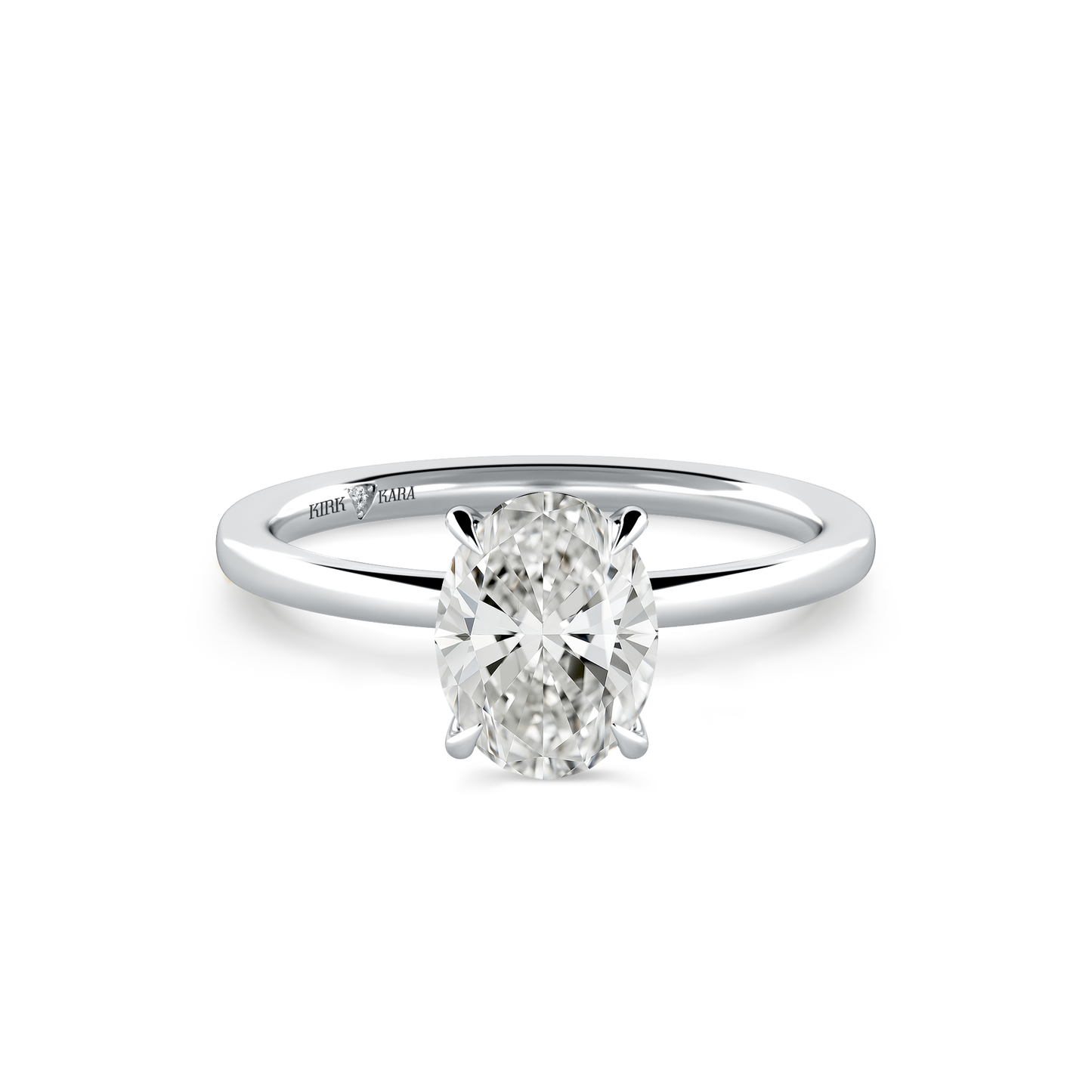 Preset Oval Solitaire Engagement Ring - Center Diamond Included
