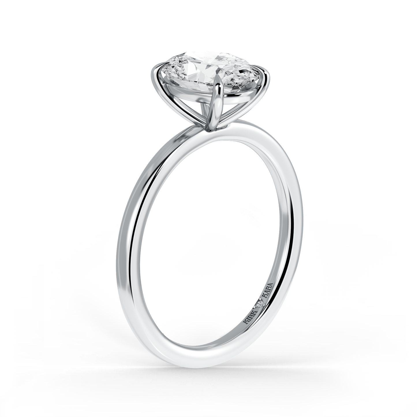 Preset Oval Solitaire Engagement Ring - Center Diamond Included