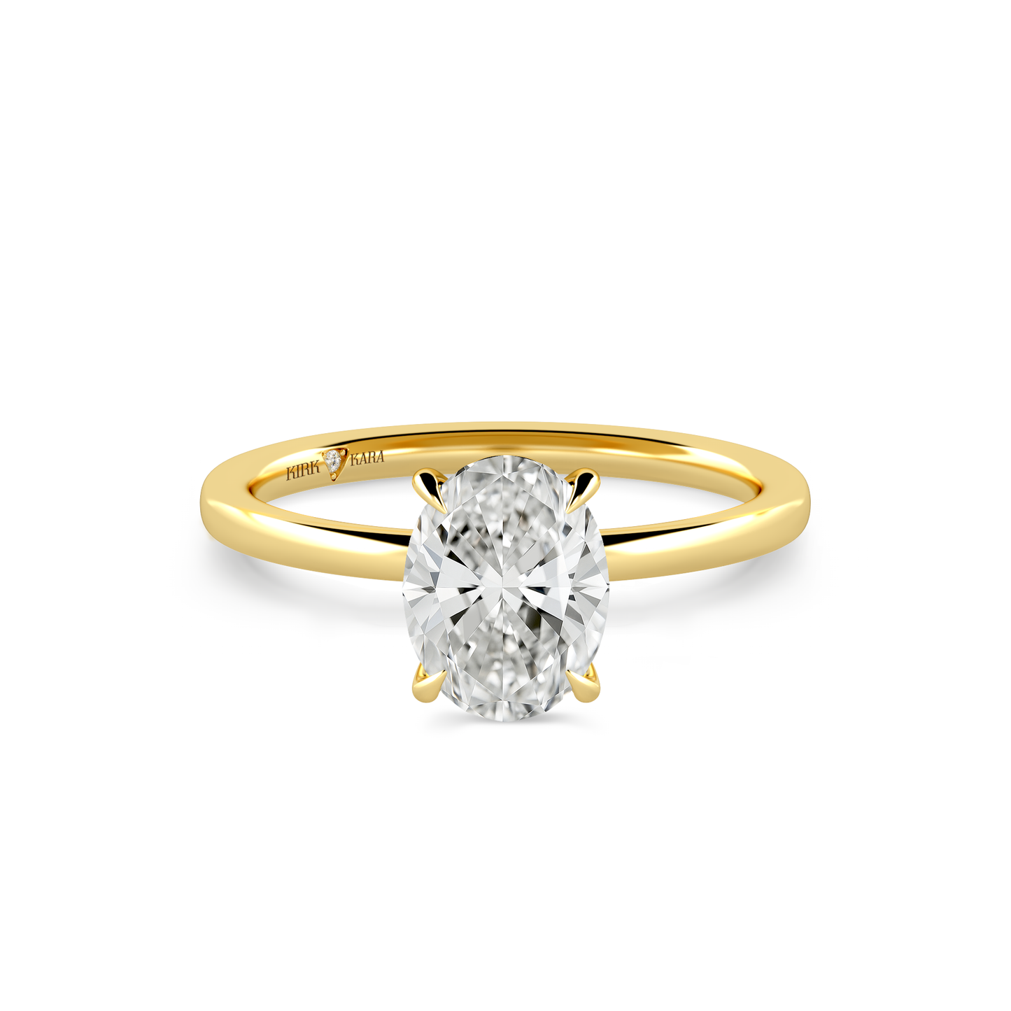Preset Oval Solitaire Engagement Ring - Center Diamond Included