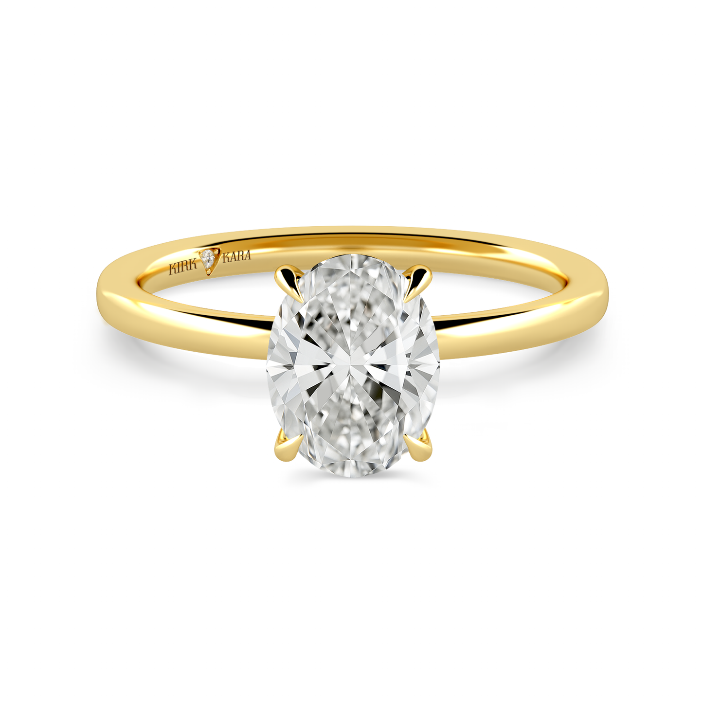 Preset Oval Solitaire Engagement Ring - Center Diamond Included