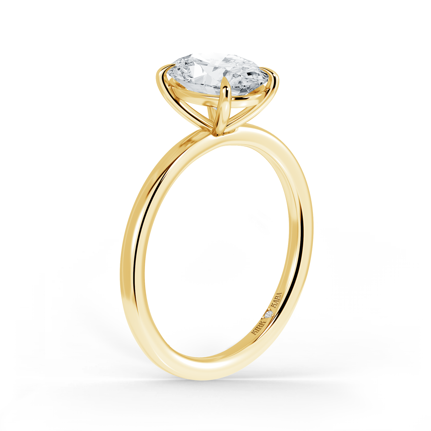 Preset Oval Solitaire Engagement Ring - Center Diamond Included