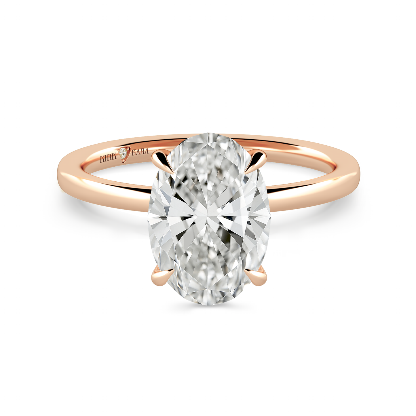 Preset Oval Solitaire Engagement Ring - Center Diamond Included