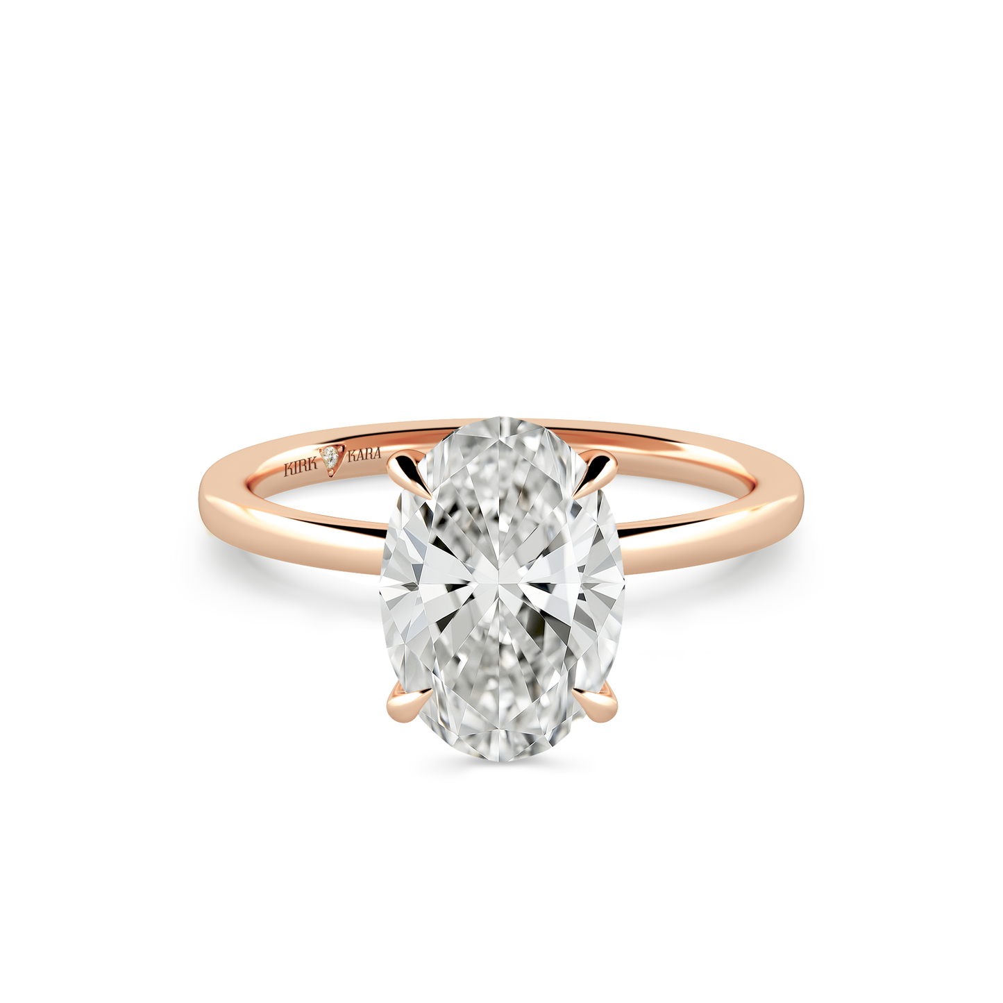 Preset Oval Solitaire Engagement Ring - Center Diamond Included