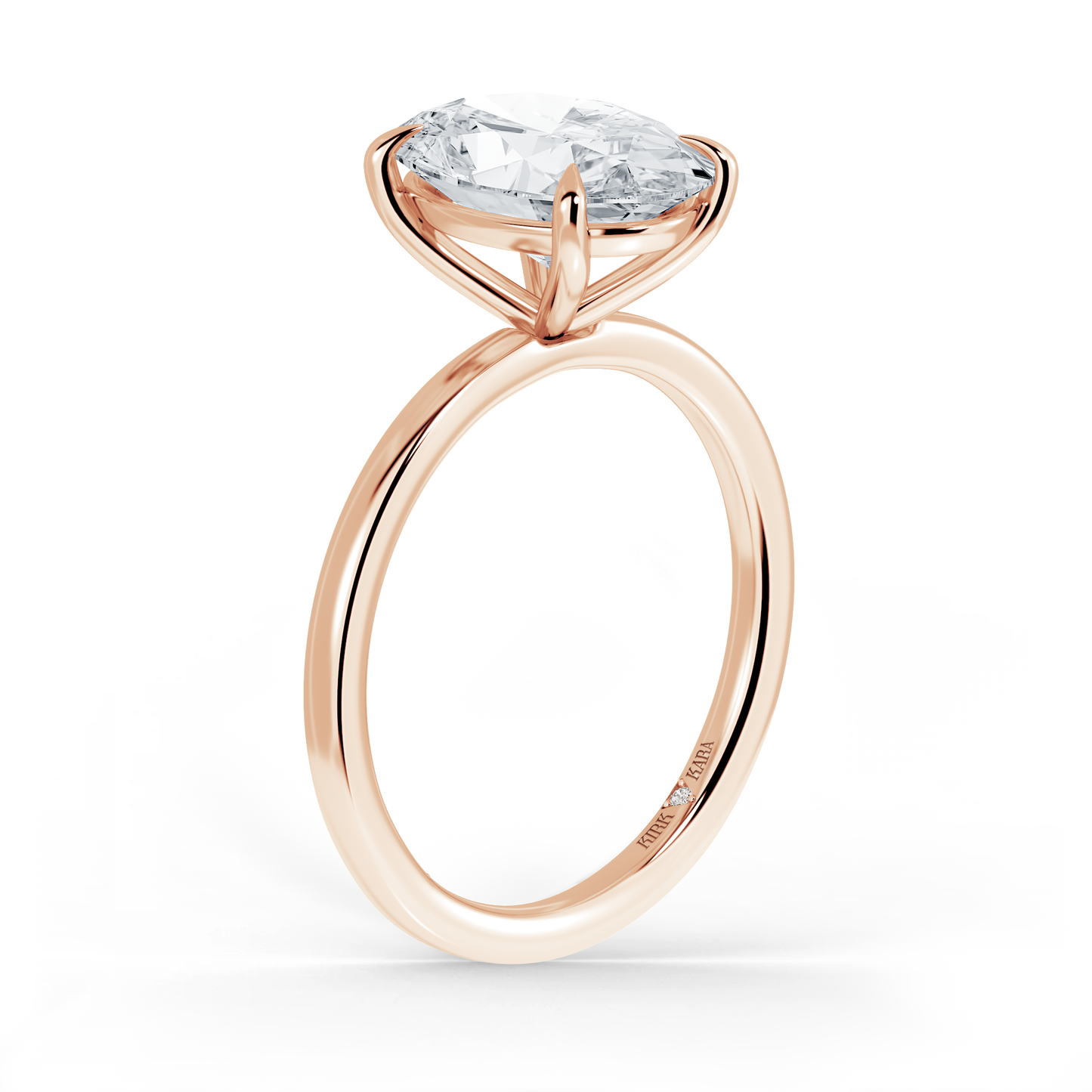 Preset Oval Solitaire Engagement Ring - Center Diamond Included