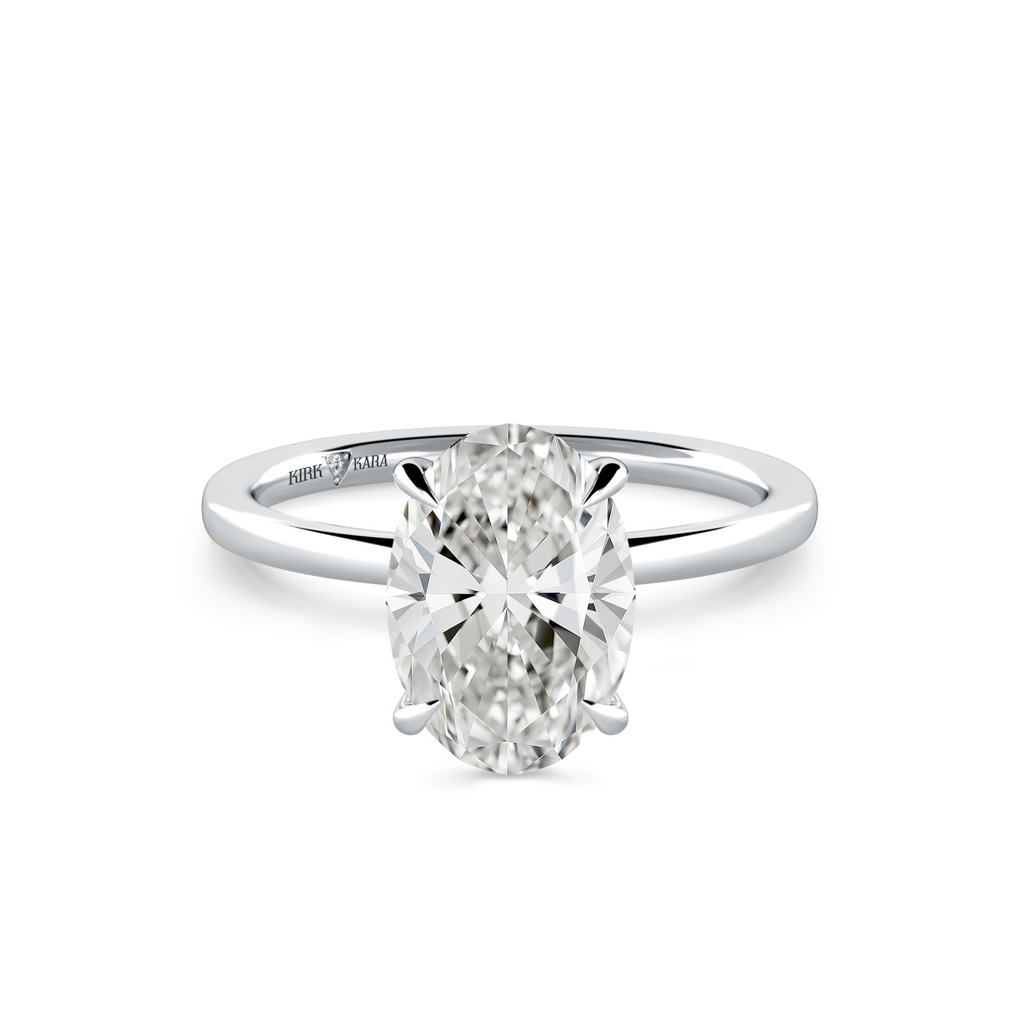 Preset Oval Solitaire Engagement Ring - Center Diamond Included