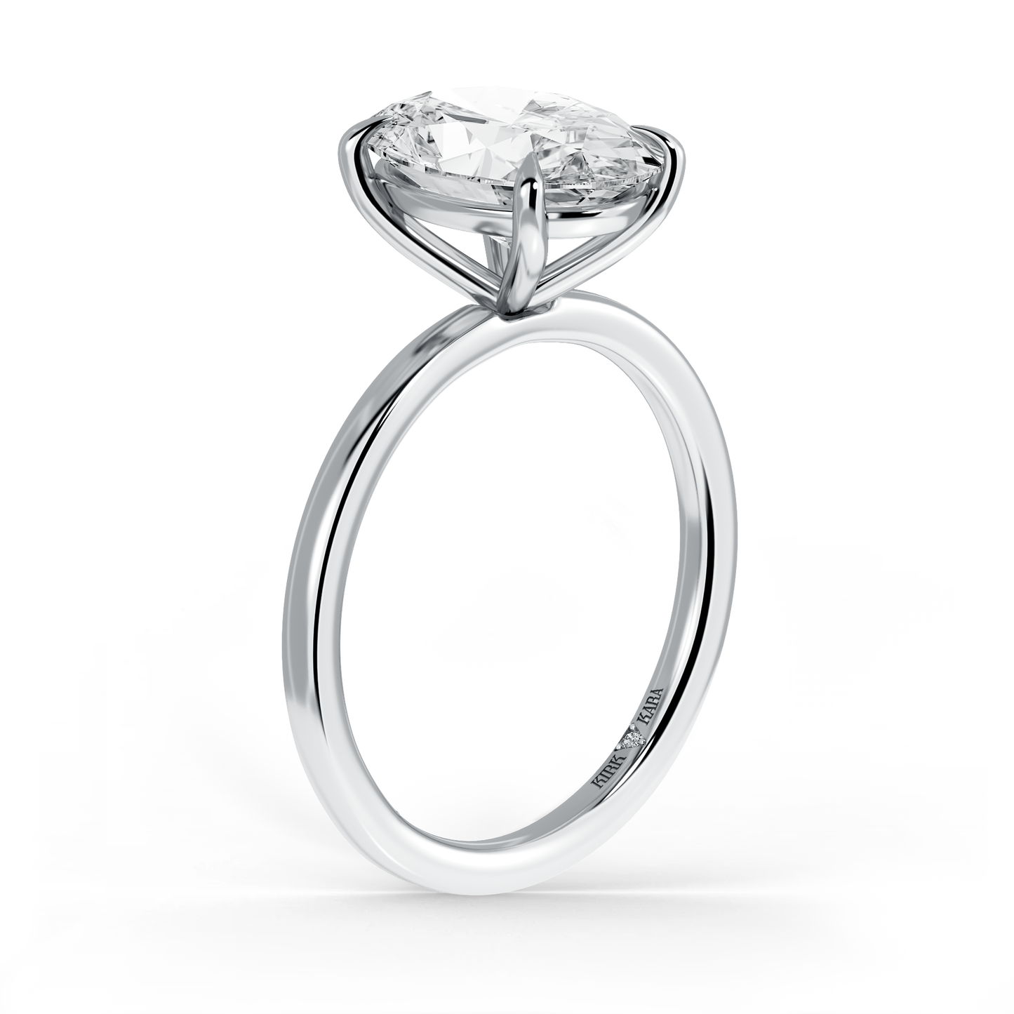 Preset Oval Solitaire Engagement Ring - Center Diamond Included