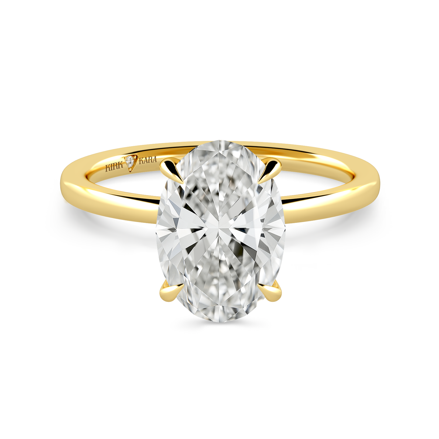 Preset Oval Solitaire Engagement Ring - Center Diamond Included