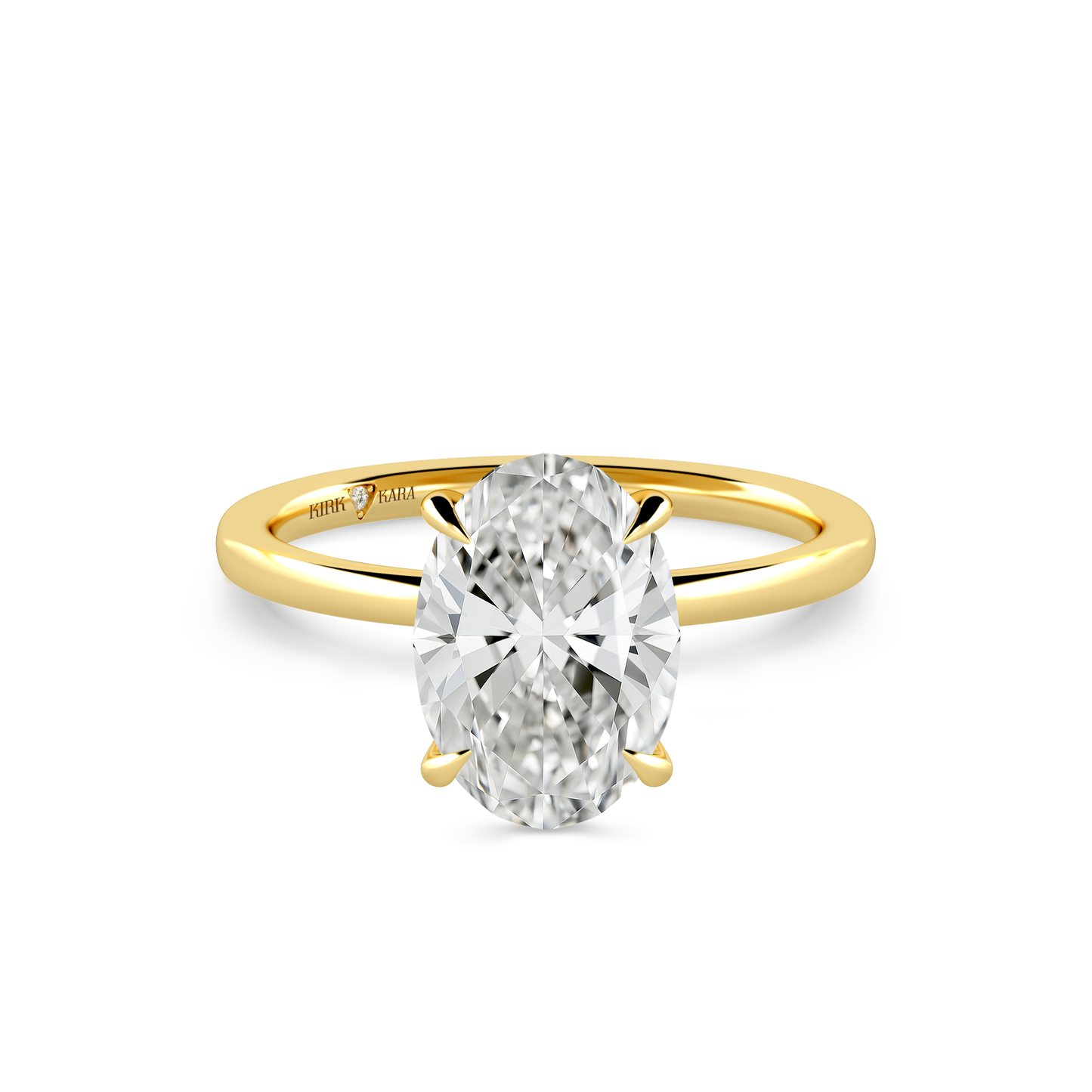 Preset Oval Solitaire Engagement Ring - Center Diamond Included