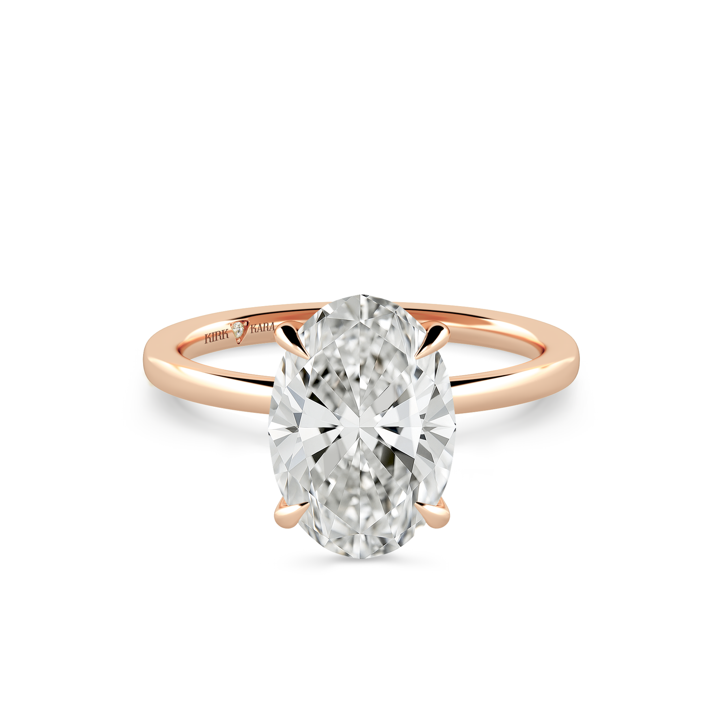 Preset Oval Solitaire Engagement Ring - Center Diamond Included