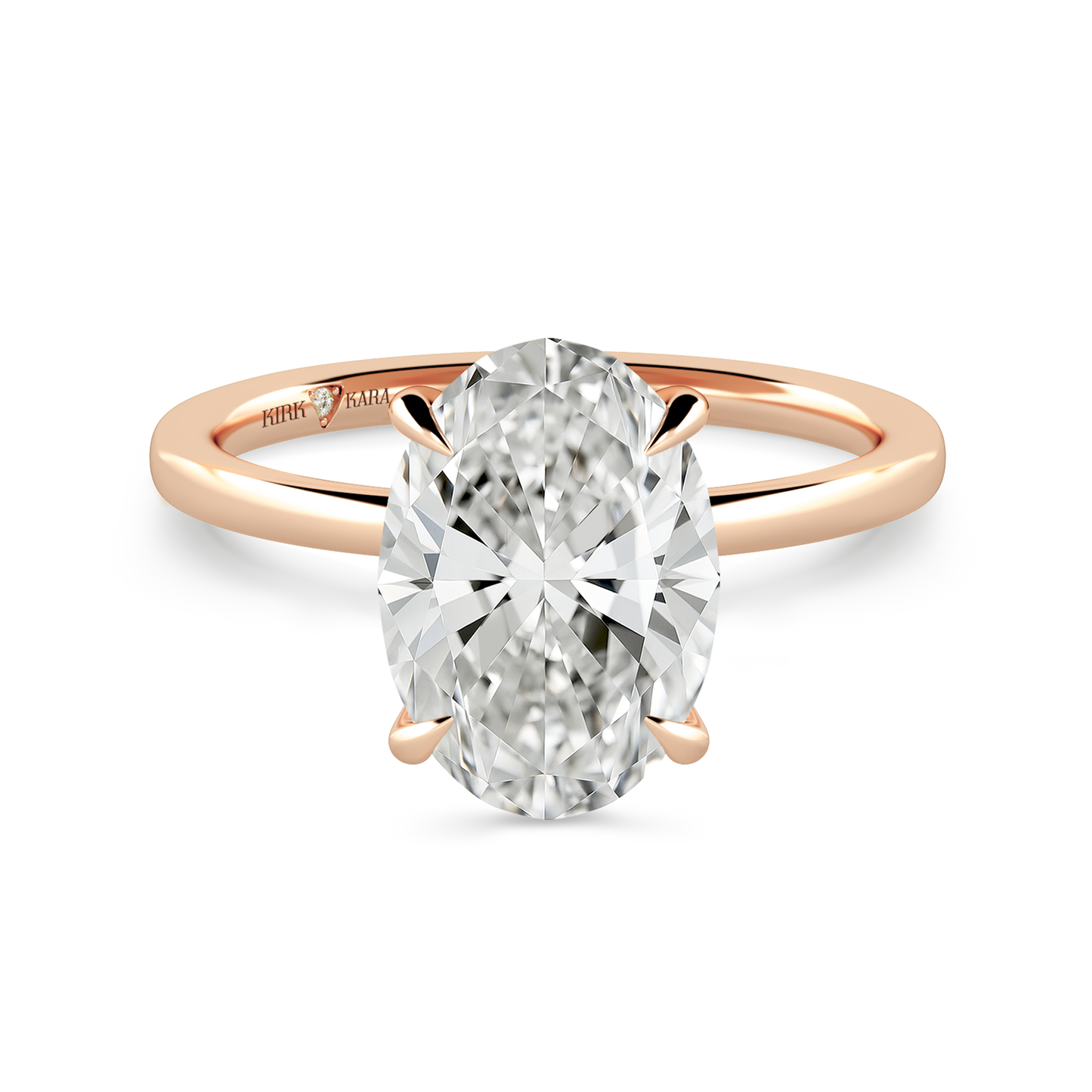 Preset Oval Solitaire Engagement Ring - Center Diamond Included