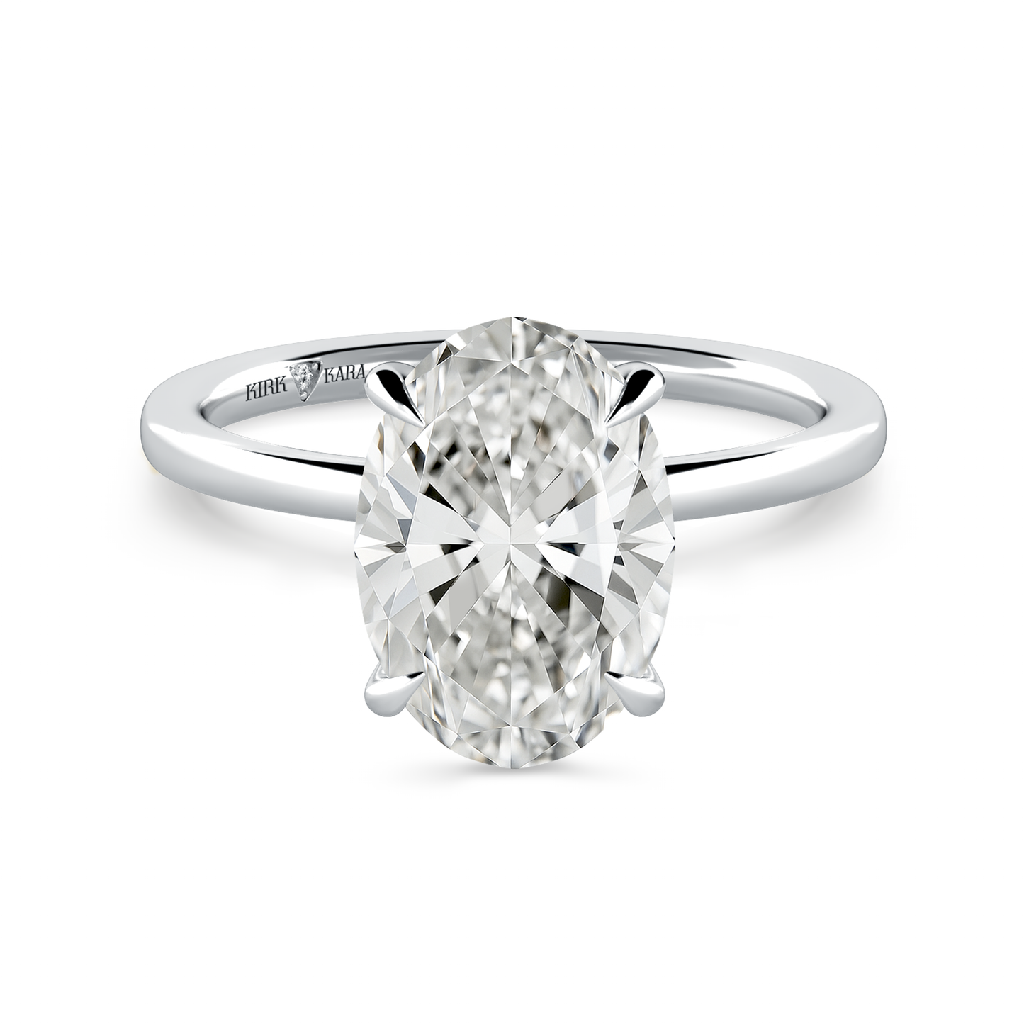 Preset Oval Solitaire Engagement Ring - Center Diamond Included