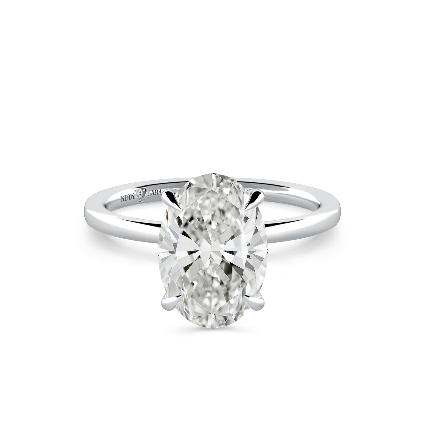 Preset Oval Solitaire Engagement Ring - Center Diamond Included
