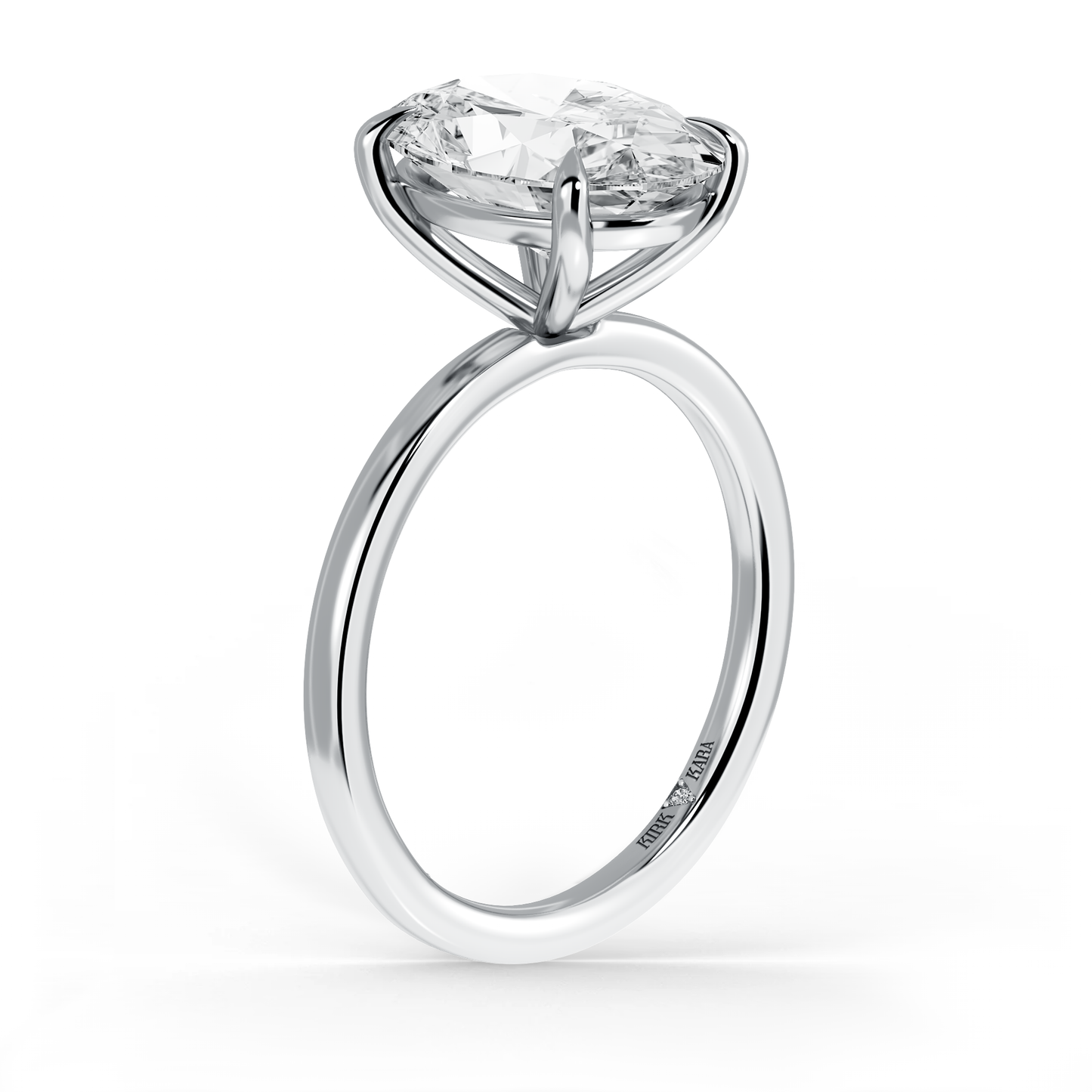 Preset Oval Solitaire Engagement Ring - Center Diamond Included