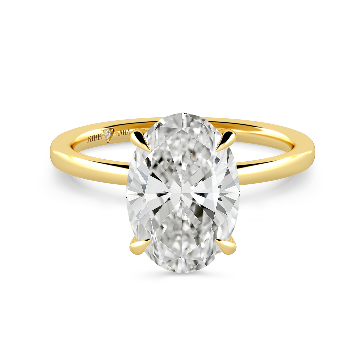 Preset Oval Solitaire Engagement Ring - Center Diamond Included