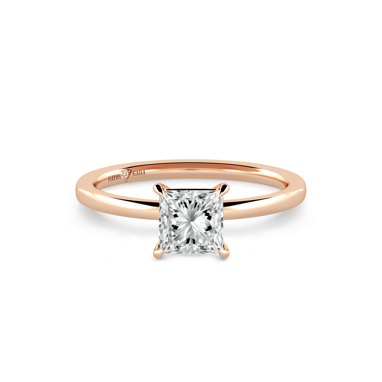Preset Princess Solitaire Engagement Ring - Center Diamond Included