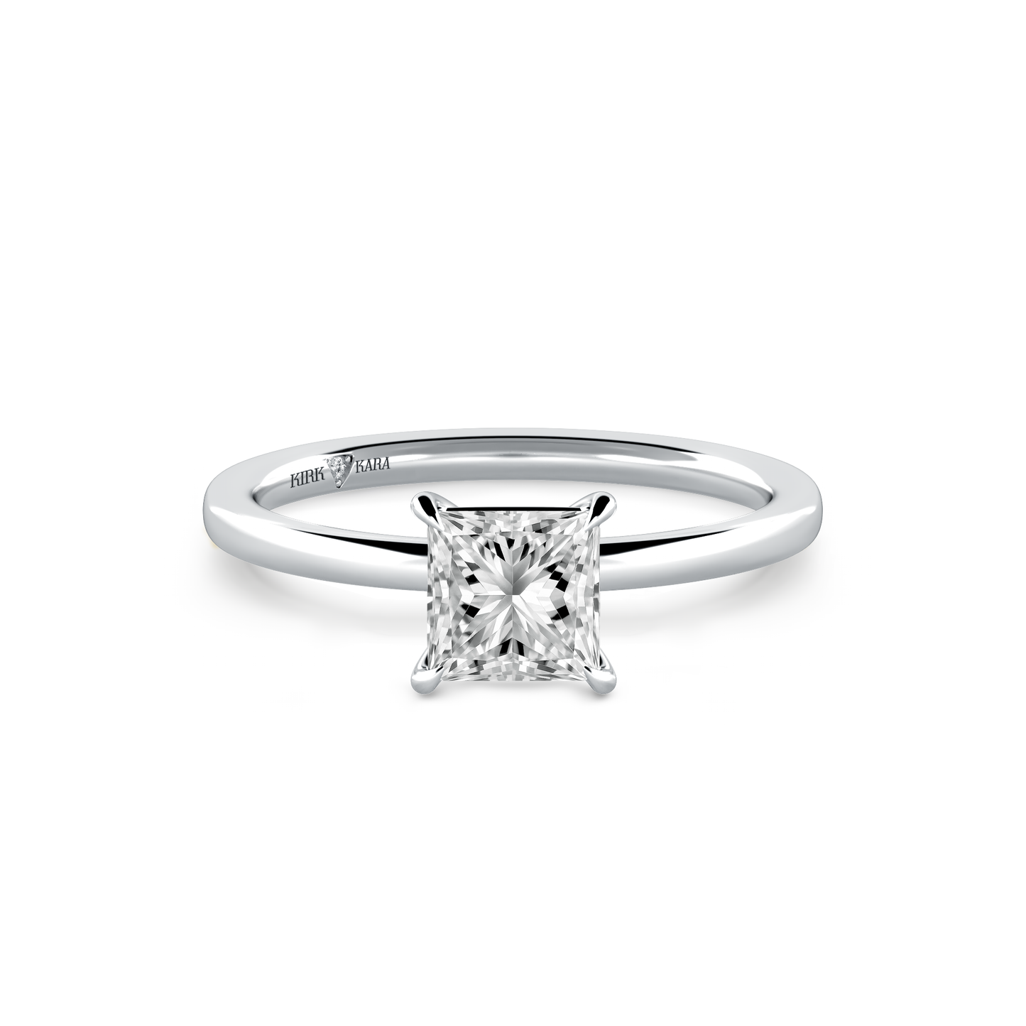 Preset Princess Solitaire Engagement Ring - Center Diamond Included