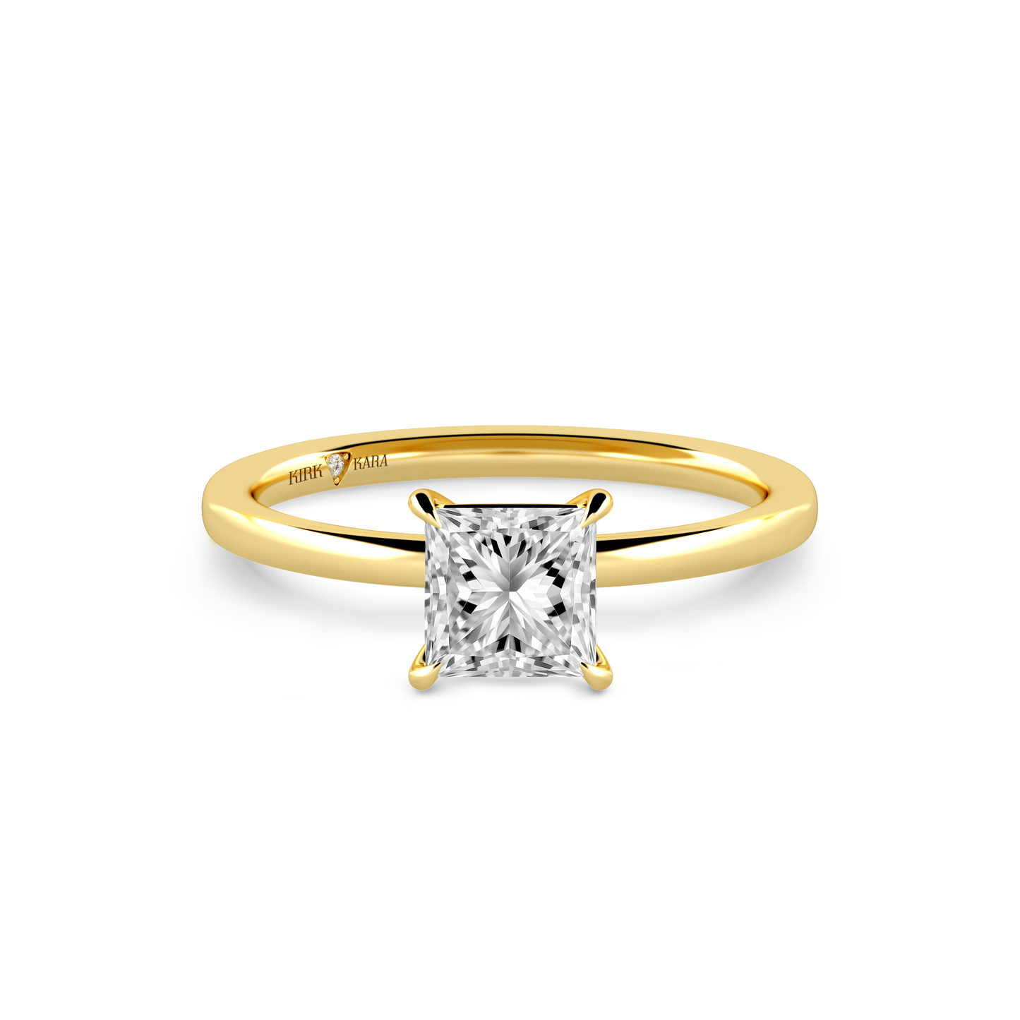 Preset Princess Solitaire Engagement Ring - Center Diamond Included