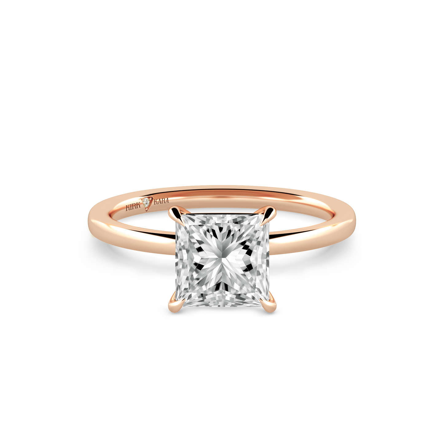Preset Princess Solitaire Engagement Ring - Center Diamond Included
