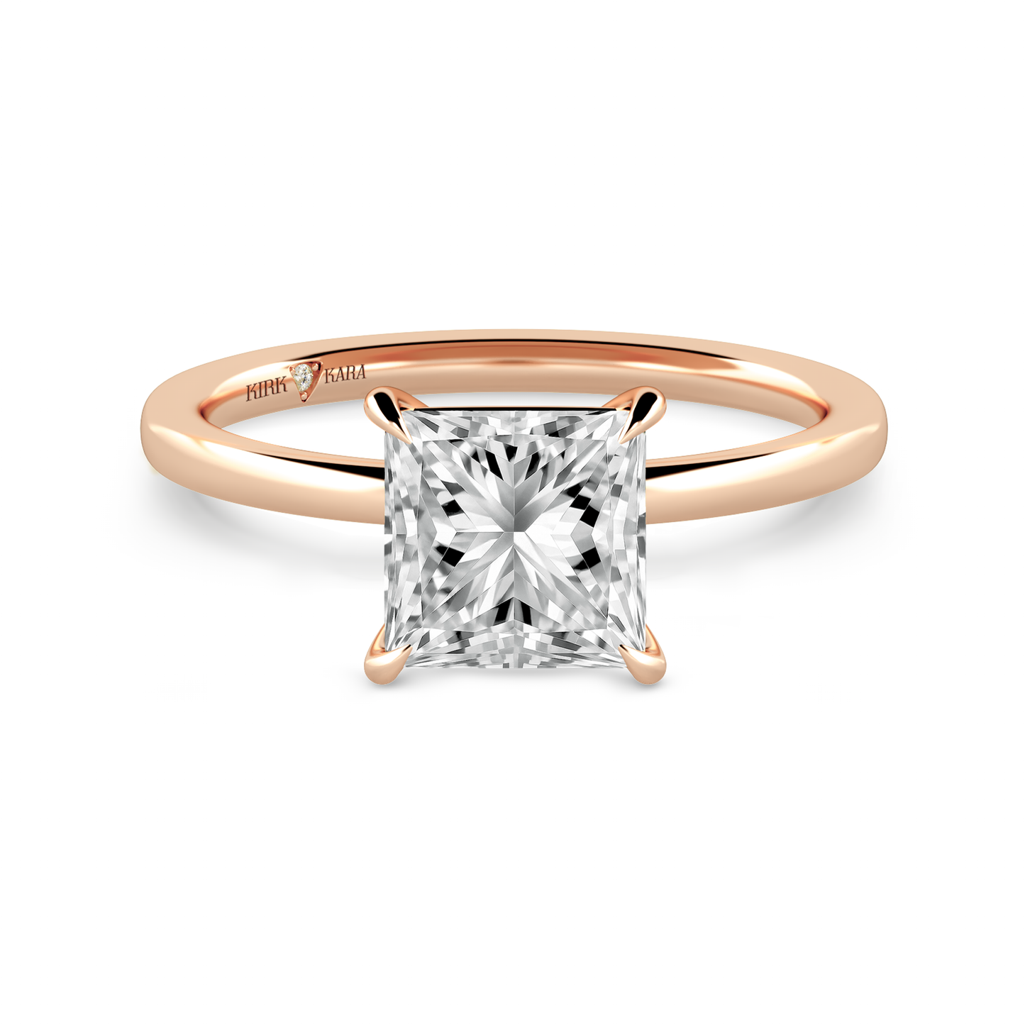 Preset Princess Solitaire Engagement Ring - Center Diamond Included