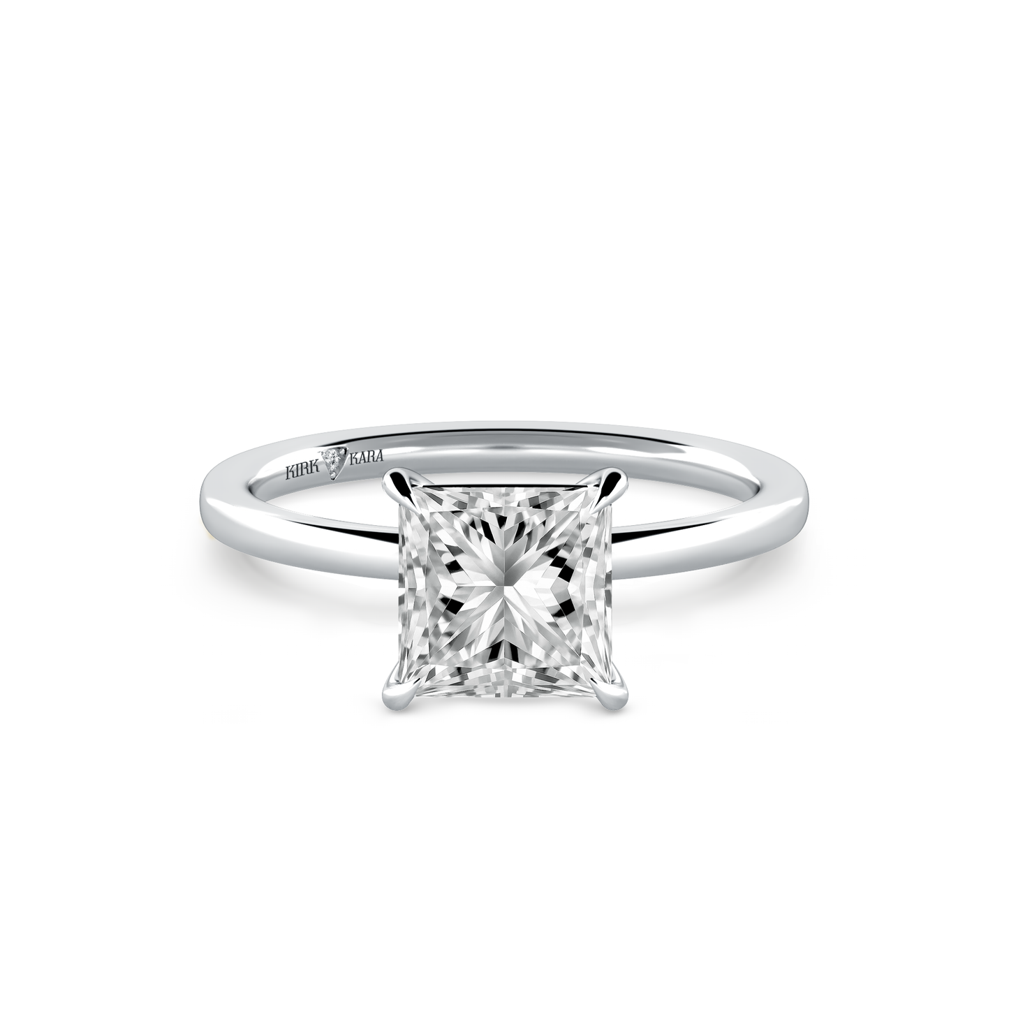 Preset Princess Solitaire Engagement Ring - Center Diamond Included