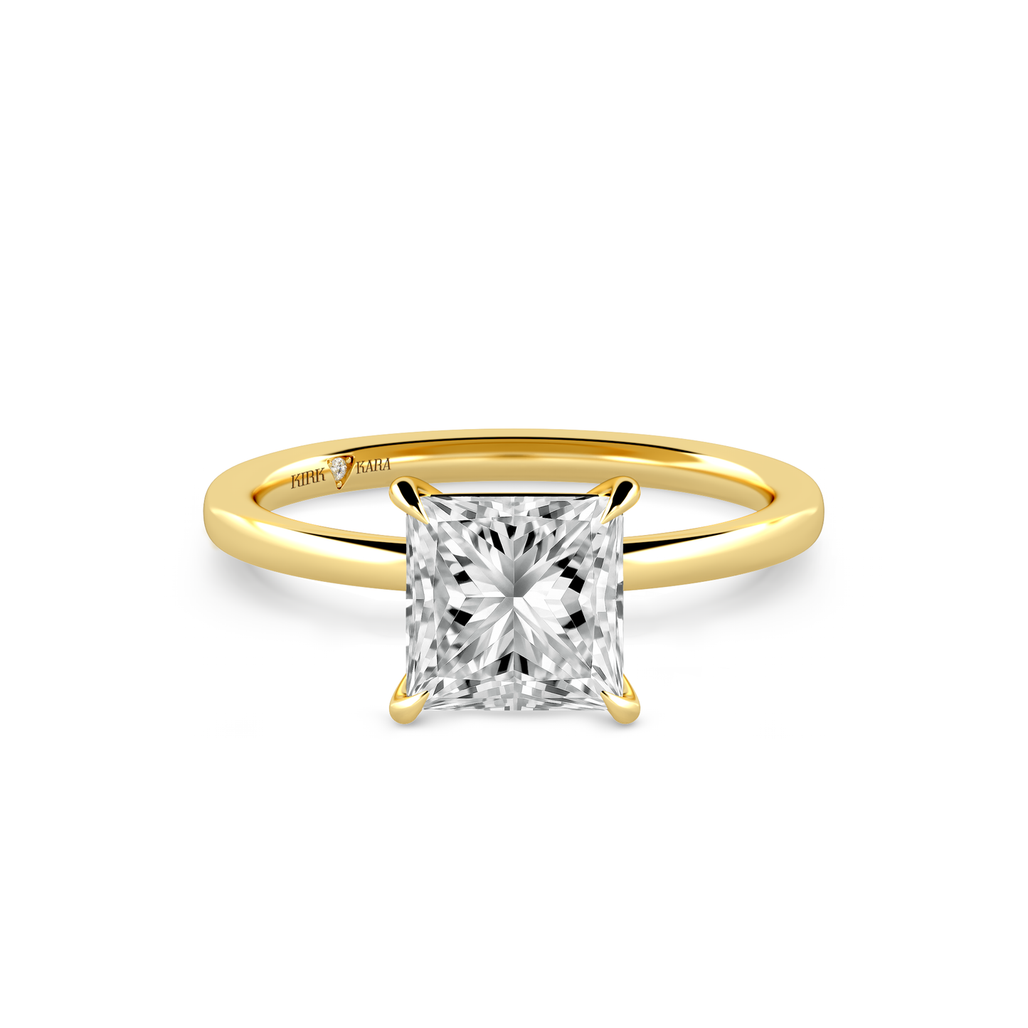 Preset Princess Solitaire Engagement Ring - Center Diamond Included