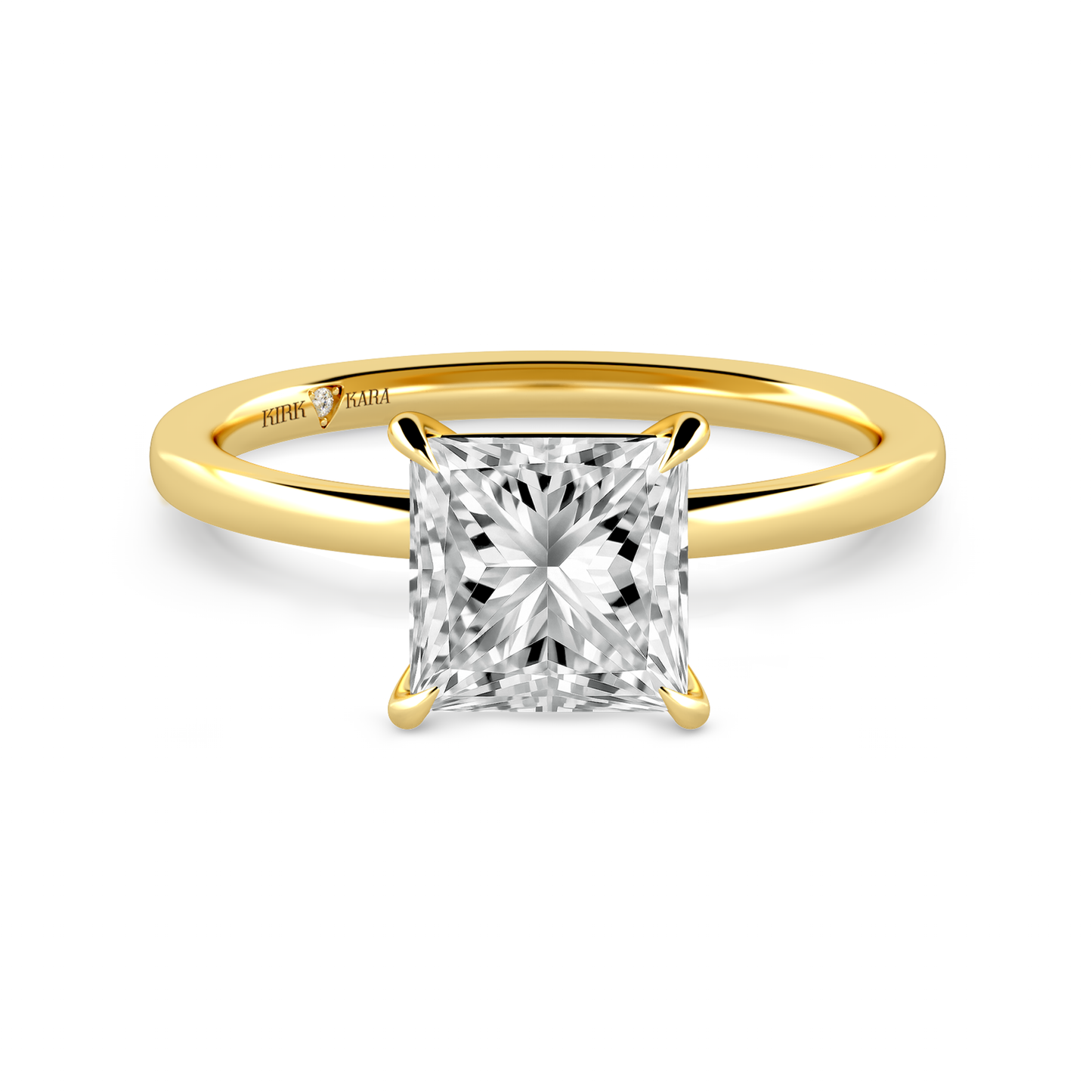 Preset Princess Solitaire Engagement Ring - Center Diamond Included