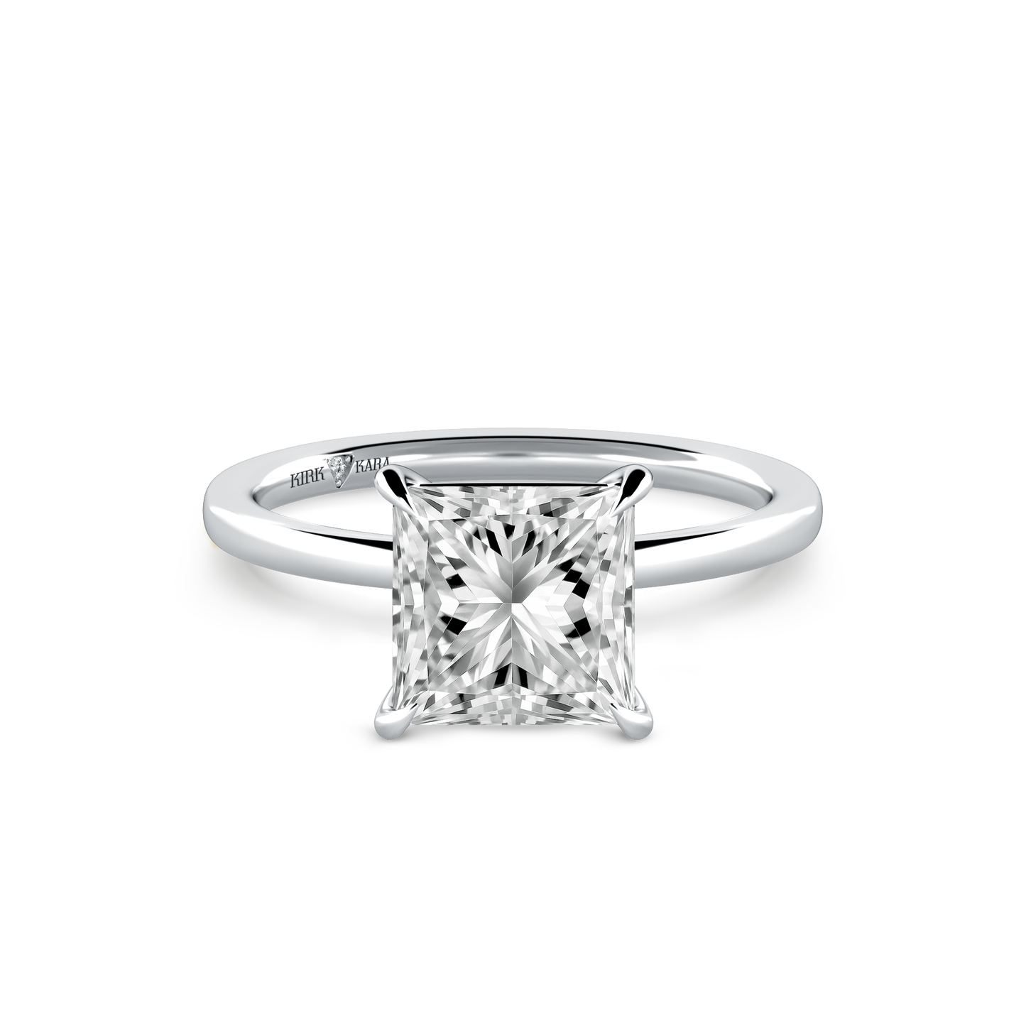 Preset Princess Solitaire Engagement Ring - Center Diamond Included