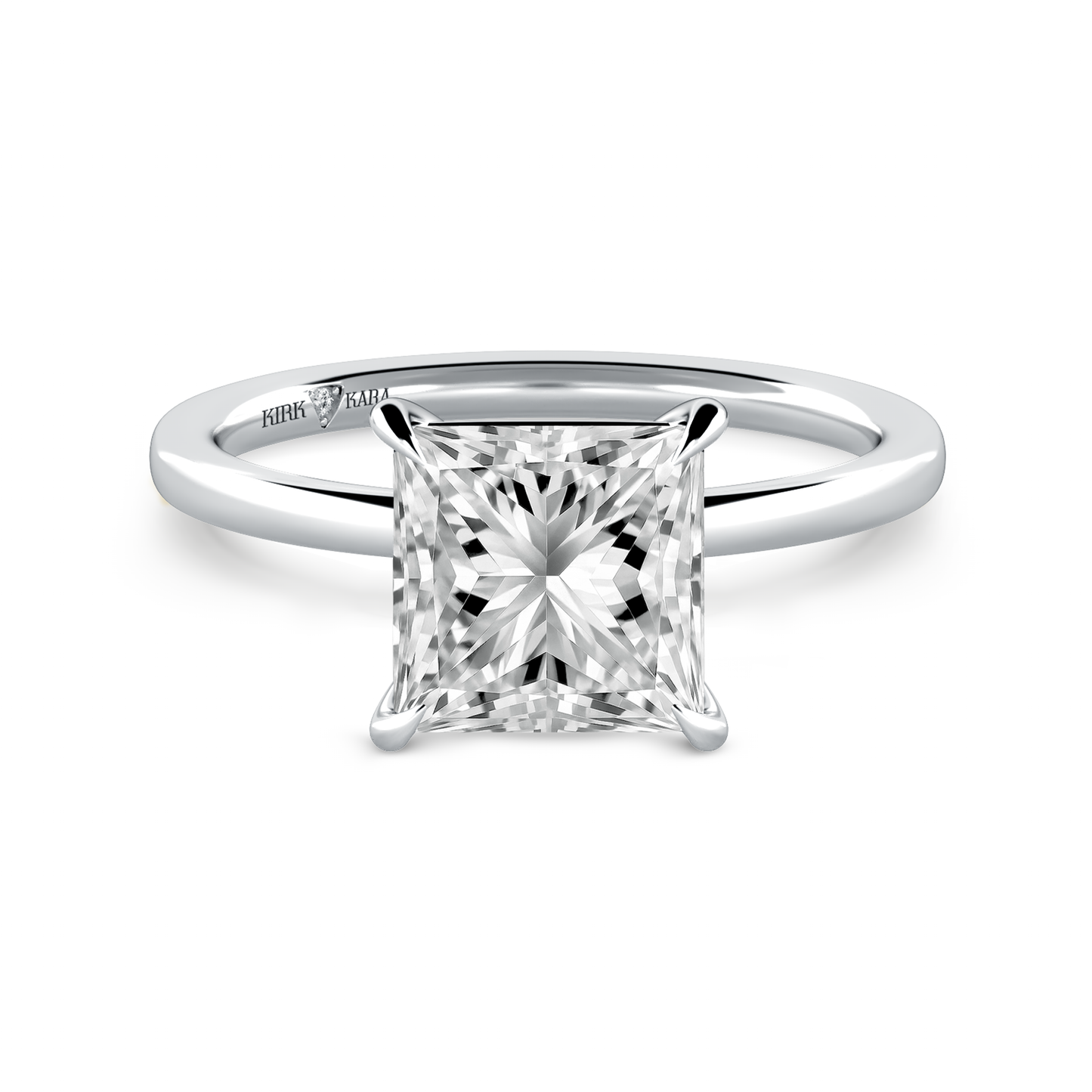 Preset Princess Solitaire Engagement Ring - Center Diamond Included