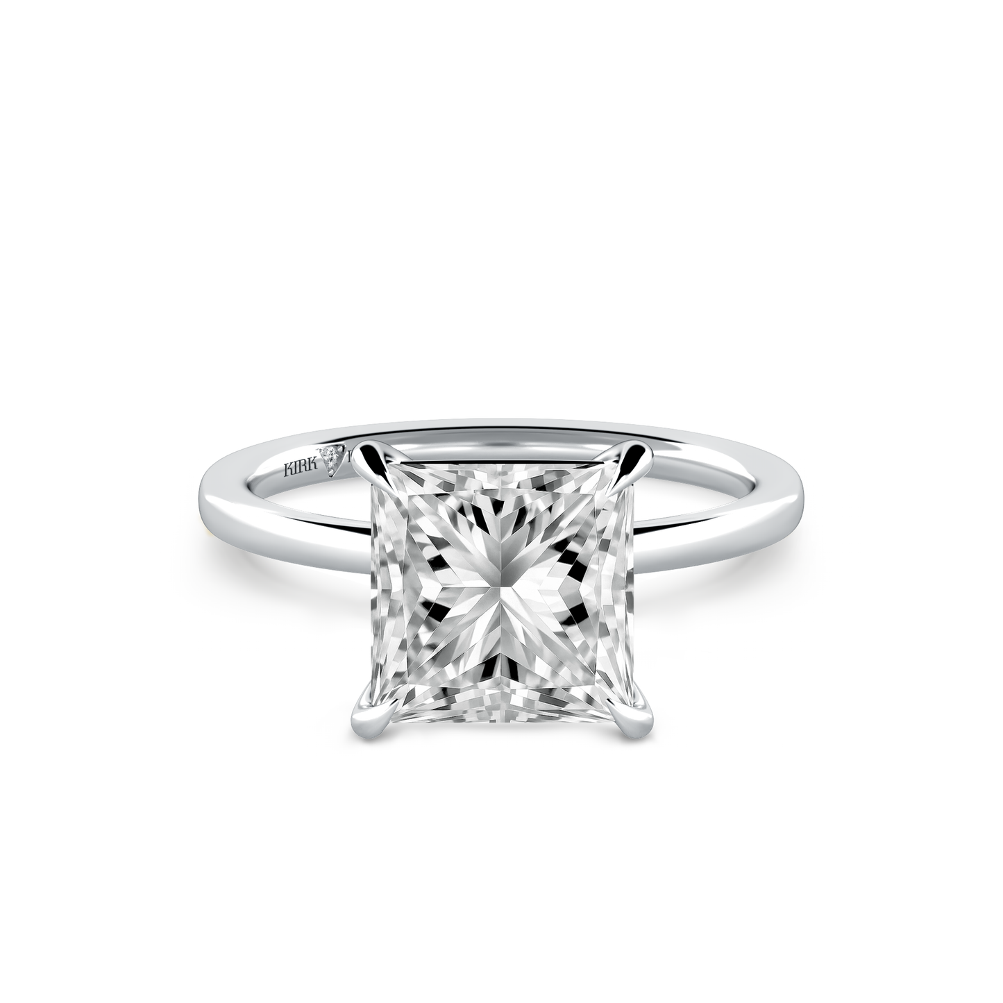 Preset Princess Solitaire Engagement Ring - Center Diamond Included